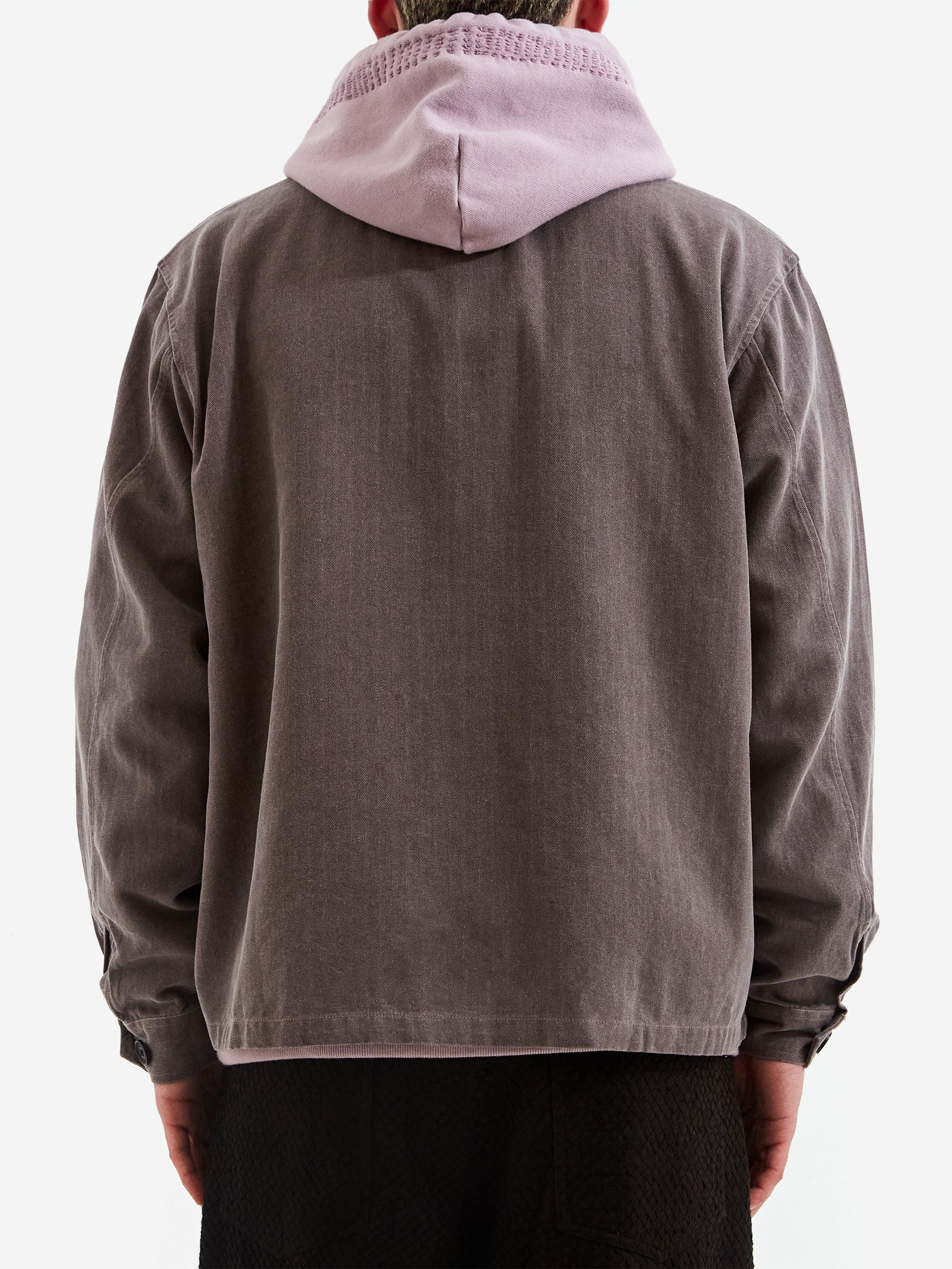 18 East x Goodhood Full Zip Caleb Shirt - Mauve - Image 7