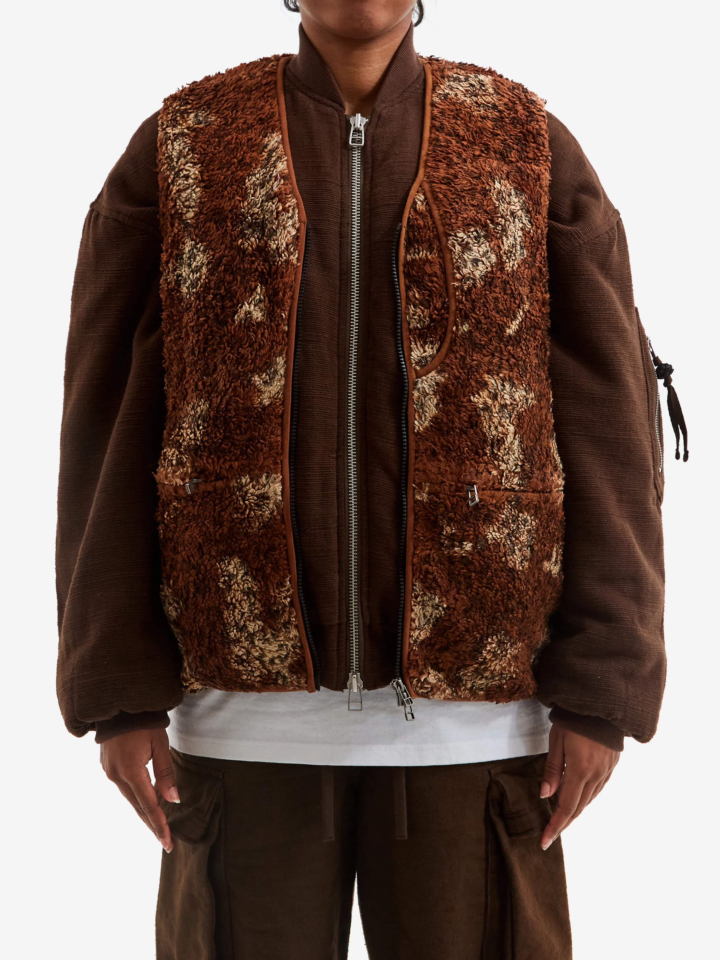 18 East x Goodhood V-neck Liner Fleece Vest – Leopard - Image 8