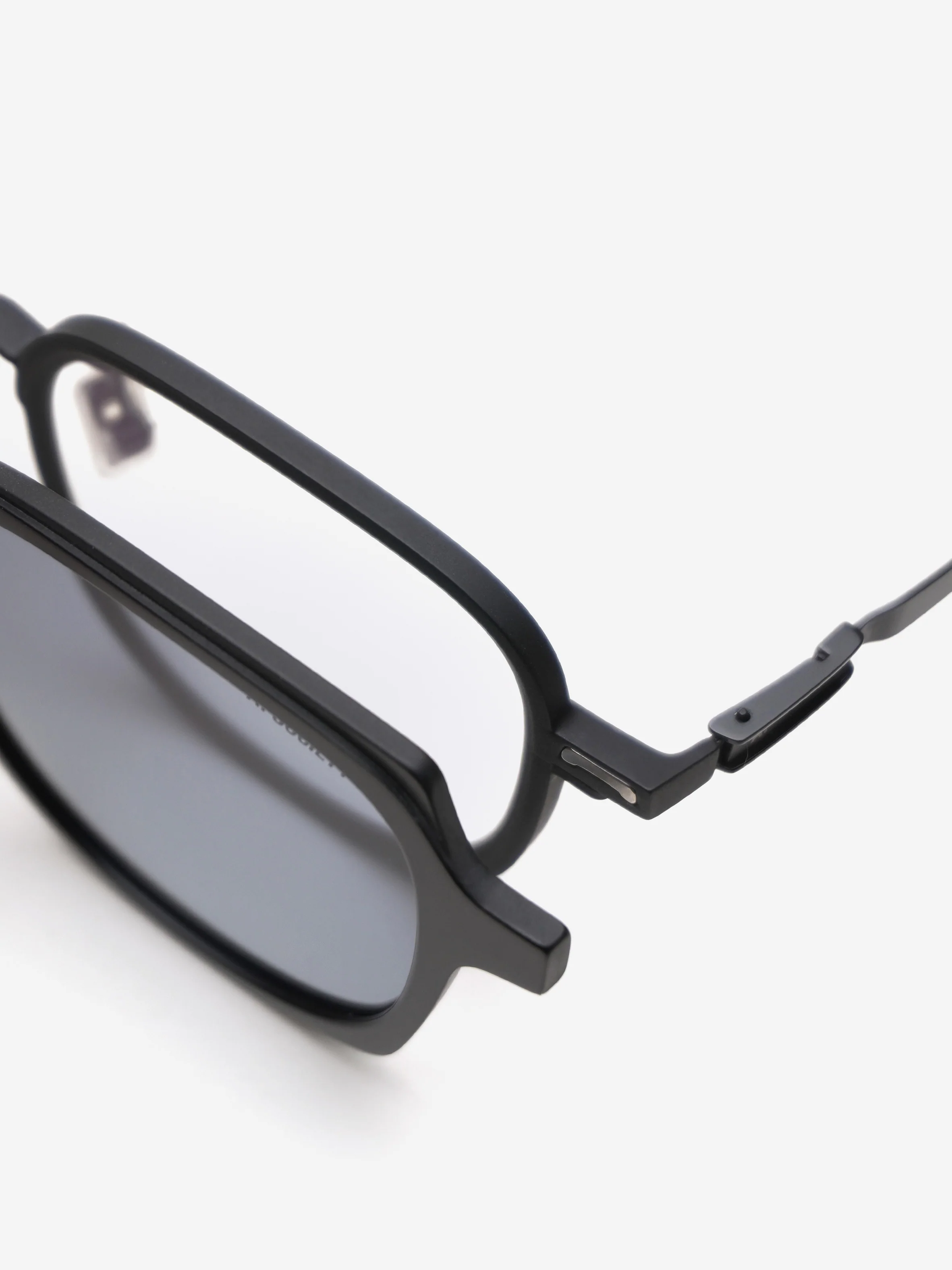 A.SOCIETY Arbor Sunglasses  - Black-Black/Blue Blocking Lens & Grey Clip on Sun - Image 8