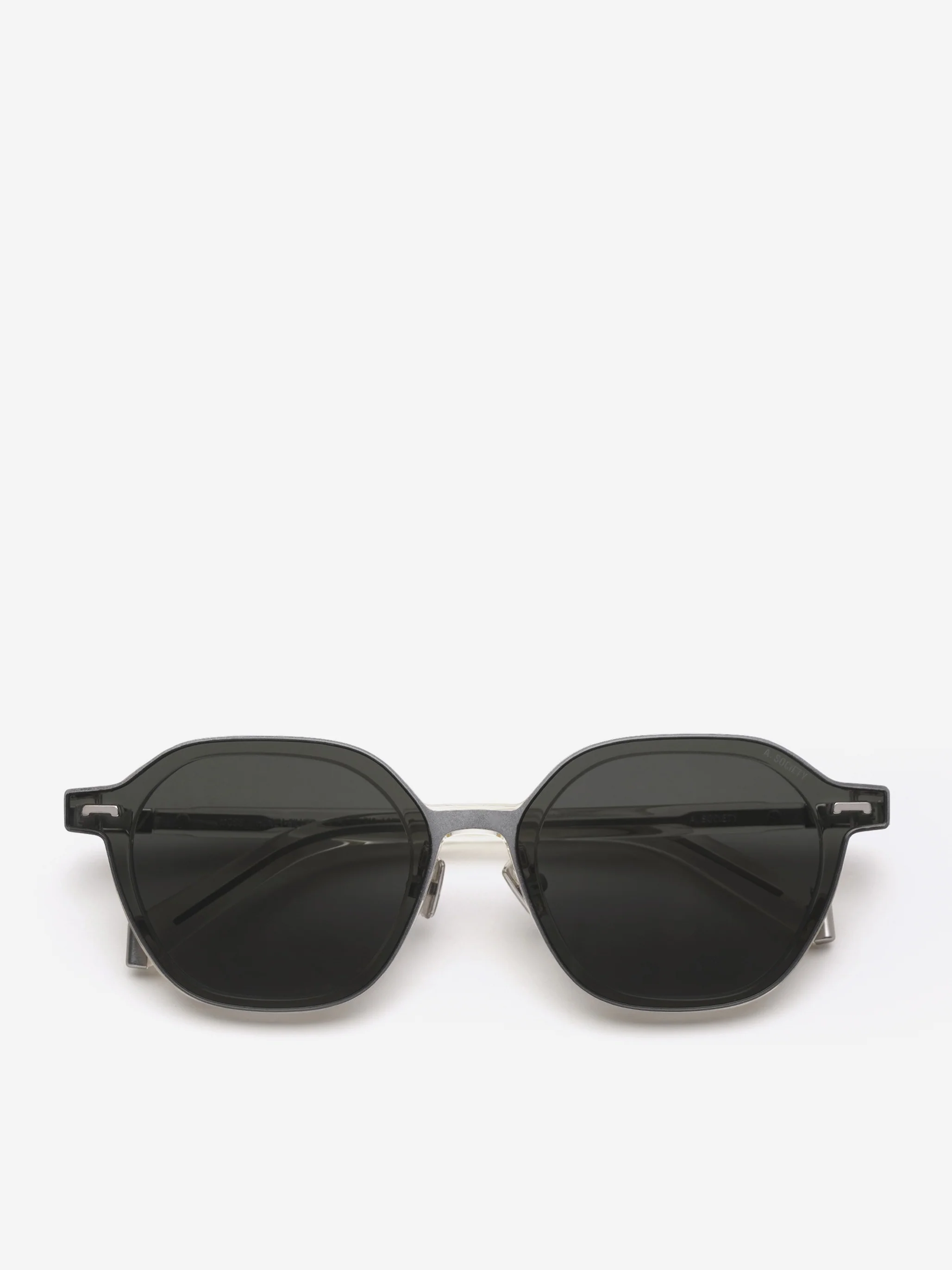 A.SOCIETY Moss Sunglasses - Honey-Silver/Blue Blocking Lens & Grey Clip on Sun