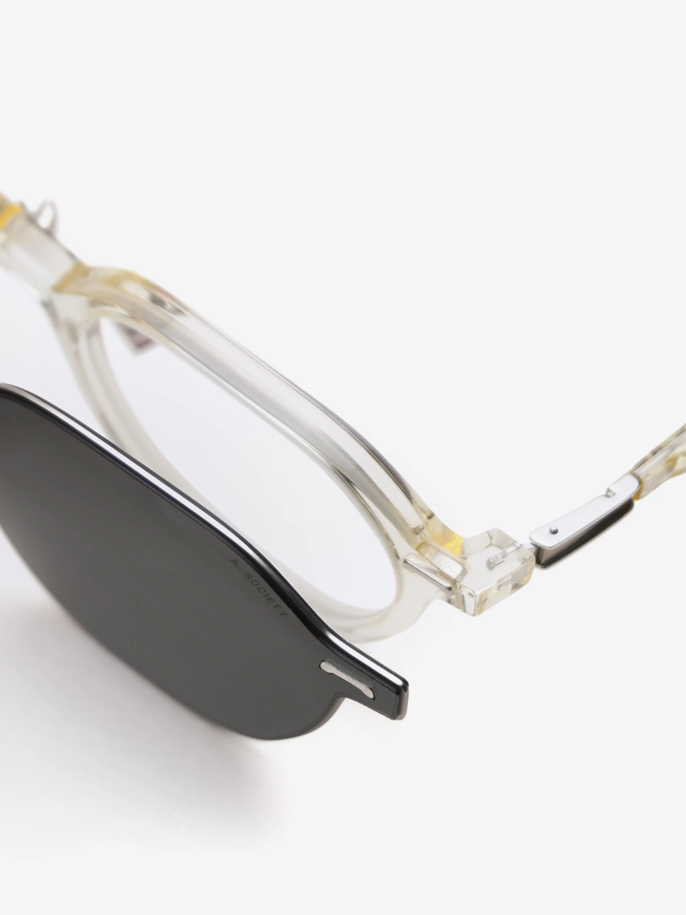 A.SOCIETY Moss Sunglasses - Honey-Silver/Blue Blocking Lens & Grey Clip on Sun - Image 9