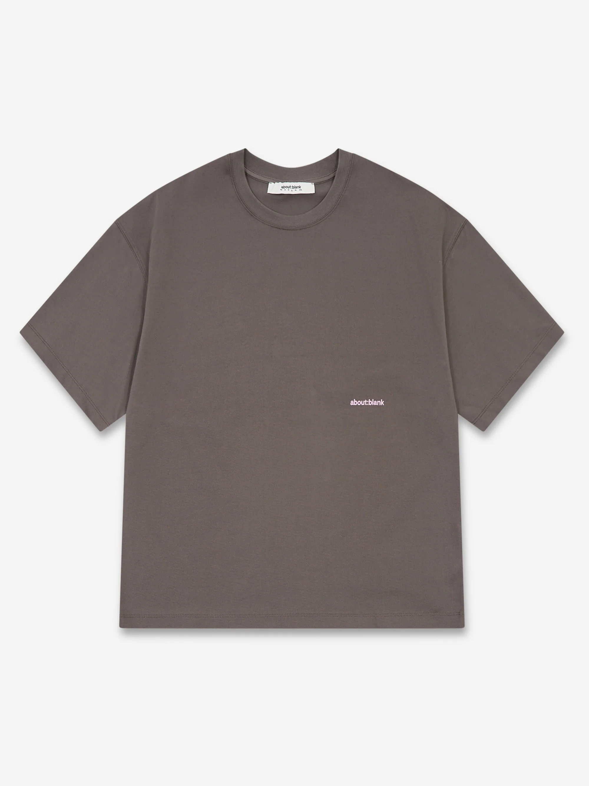 about:blank Box T-Shirt - Charcoal/Pink