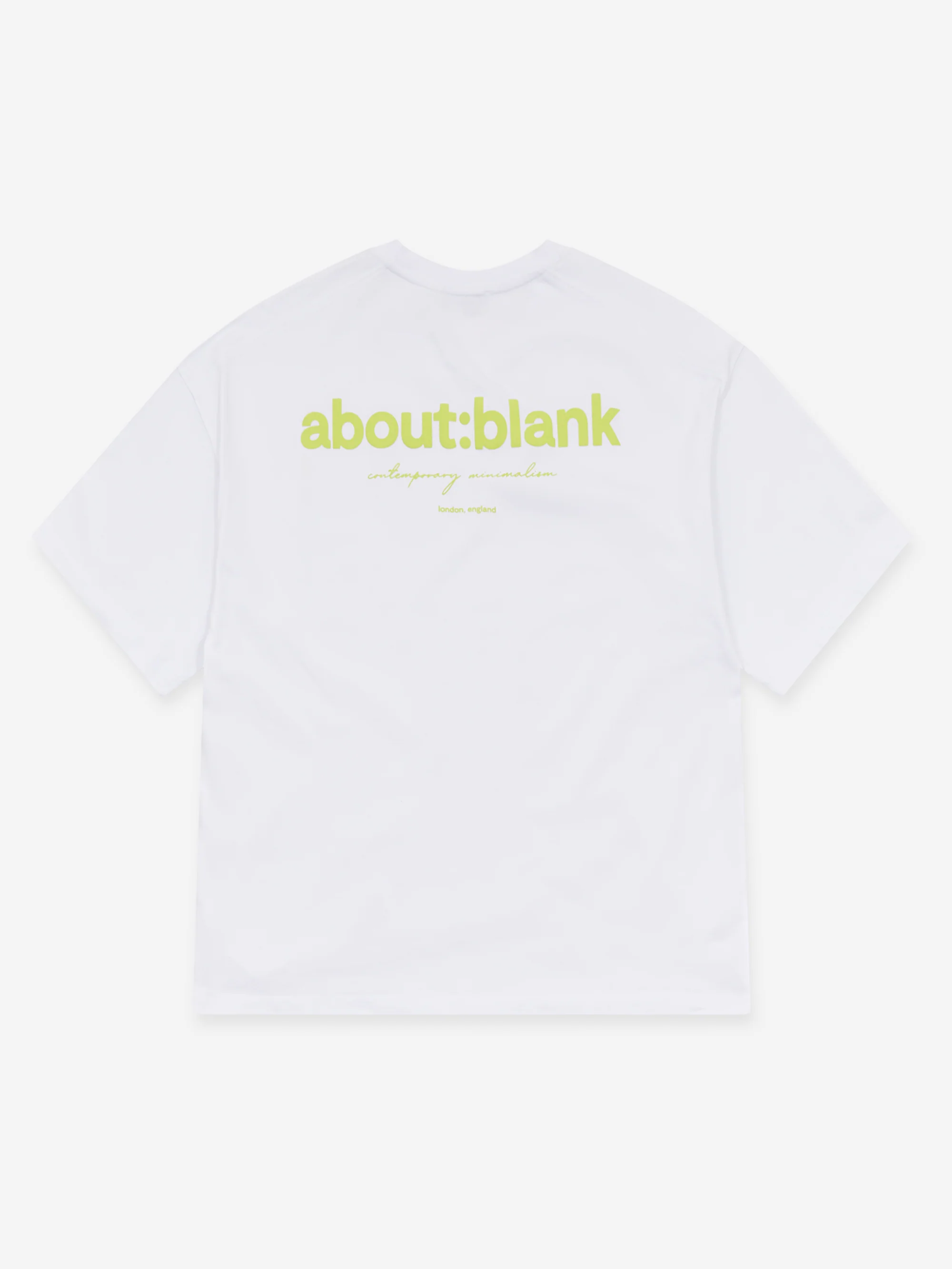 about:blank Box T-Shirt - White/Lime - Image 2