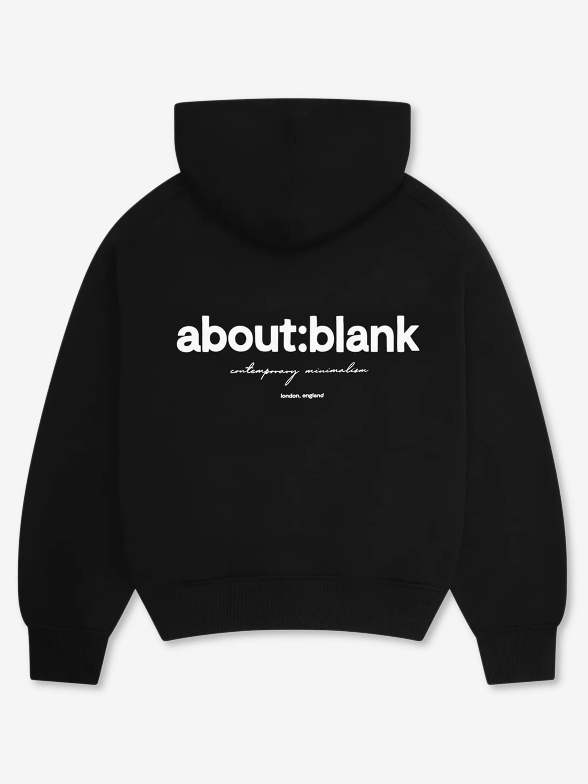 about:blank Box Zip Hoodie - Black/Ecru - Image 2