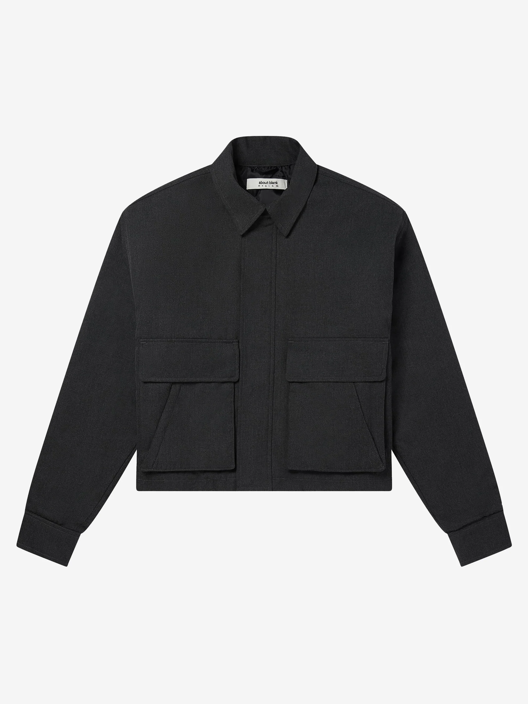 about:blank Cropped Zipped Jacket - Charcoal