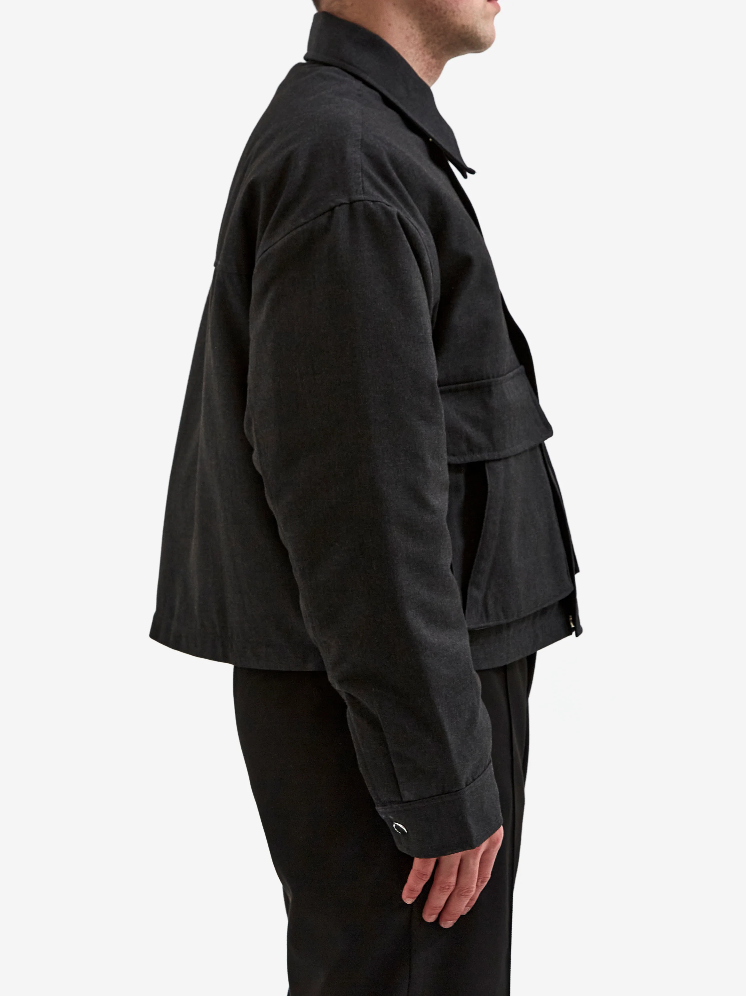 about:blank Cropped Zipped Jacket - Charcoal - Image 5