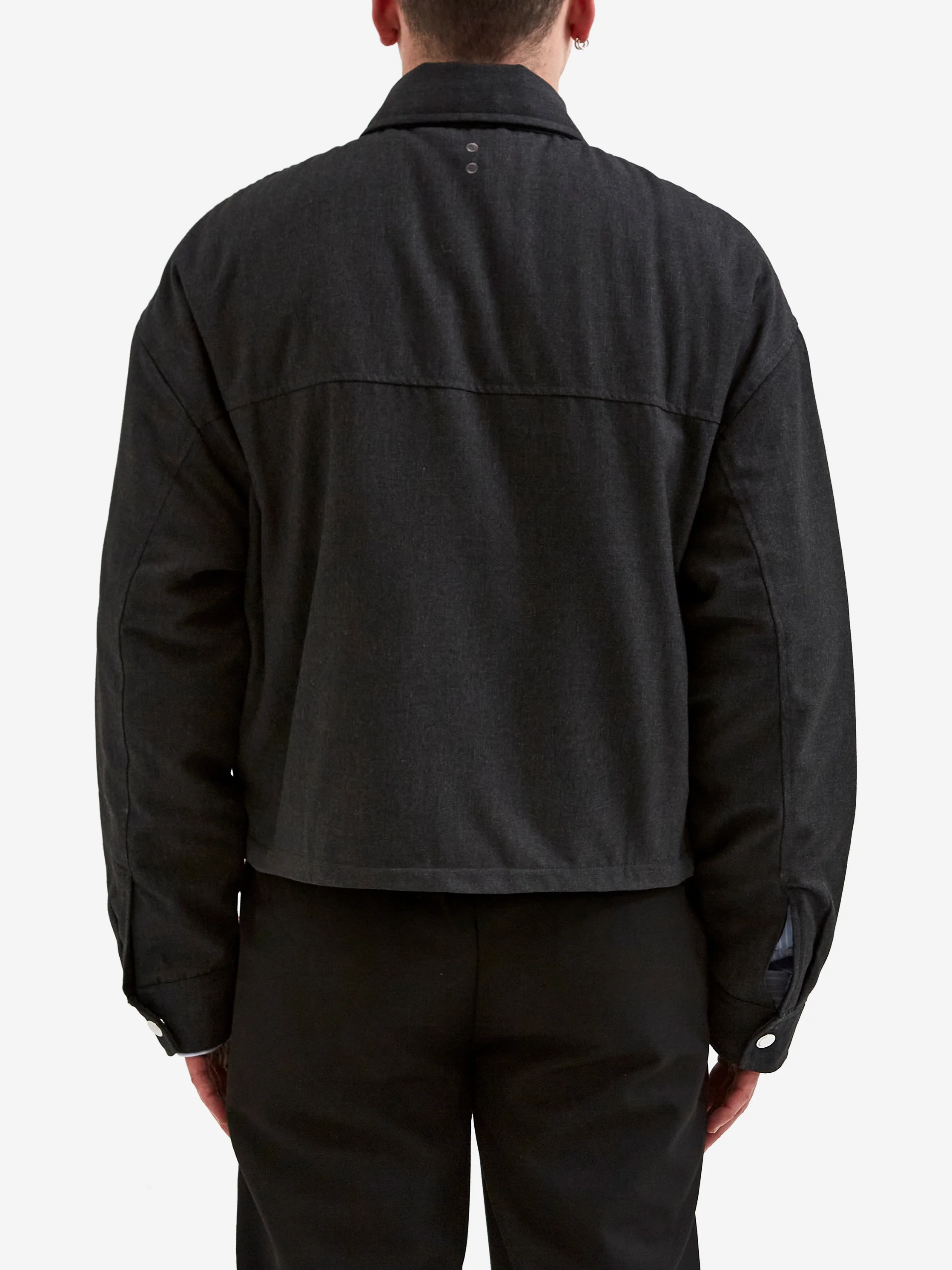 about:blank Cropped Zipped Jacket - Charcoal - Image 6