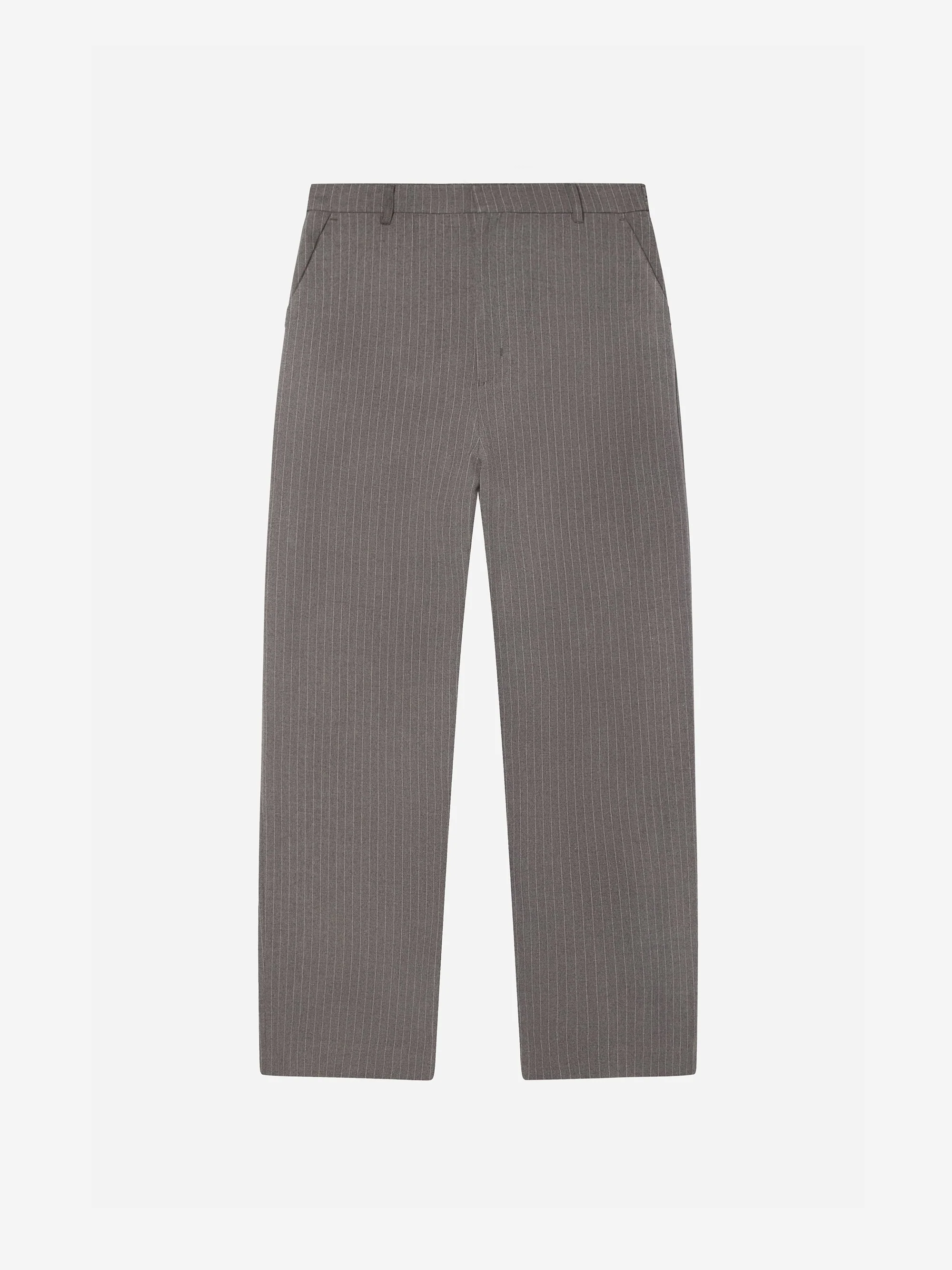 about:blank Everyday Pinstripe Everyday Trouser - Grey/White