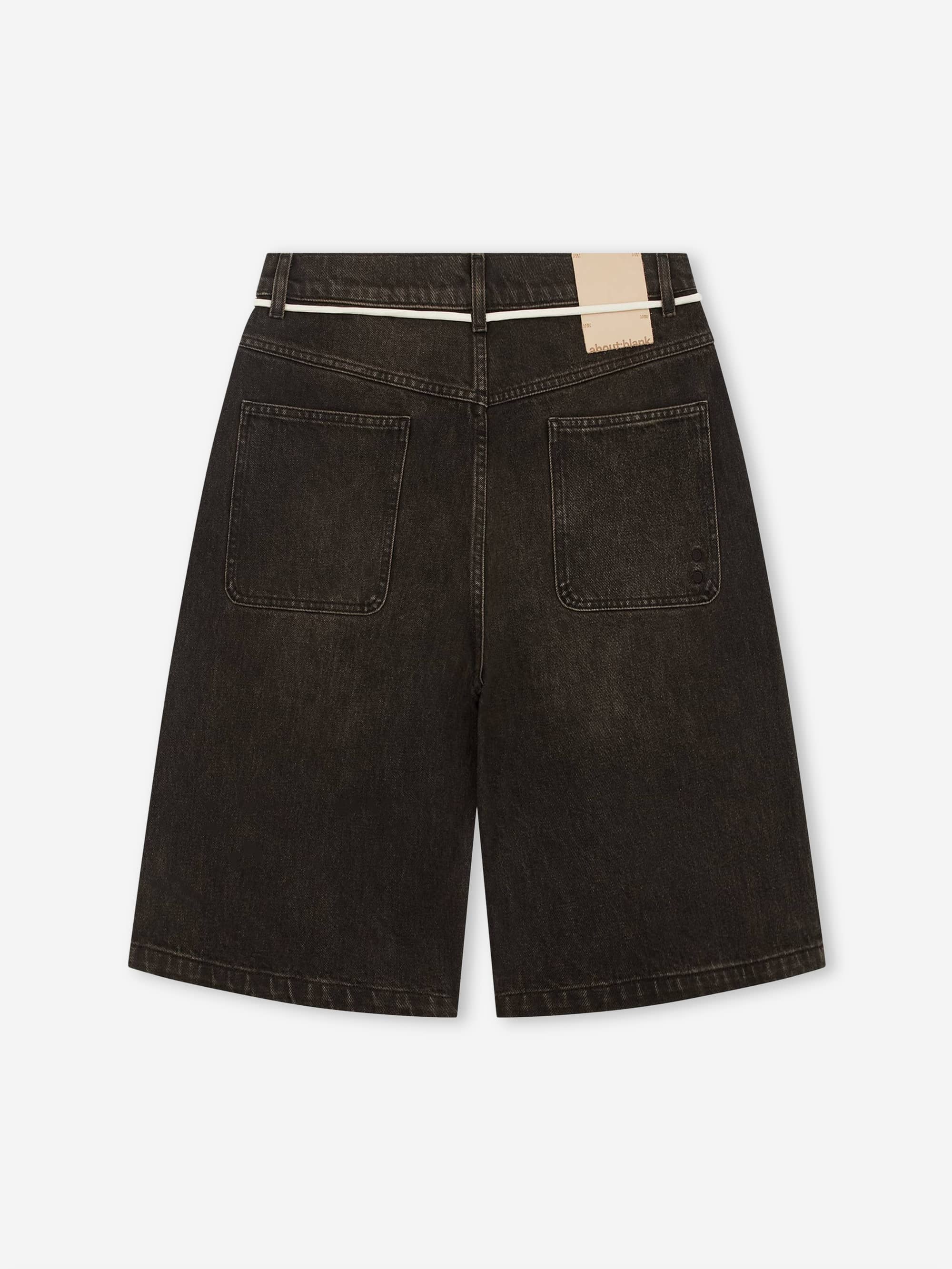 about:blank Felled Denim Short - Antique Black - Image 2