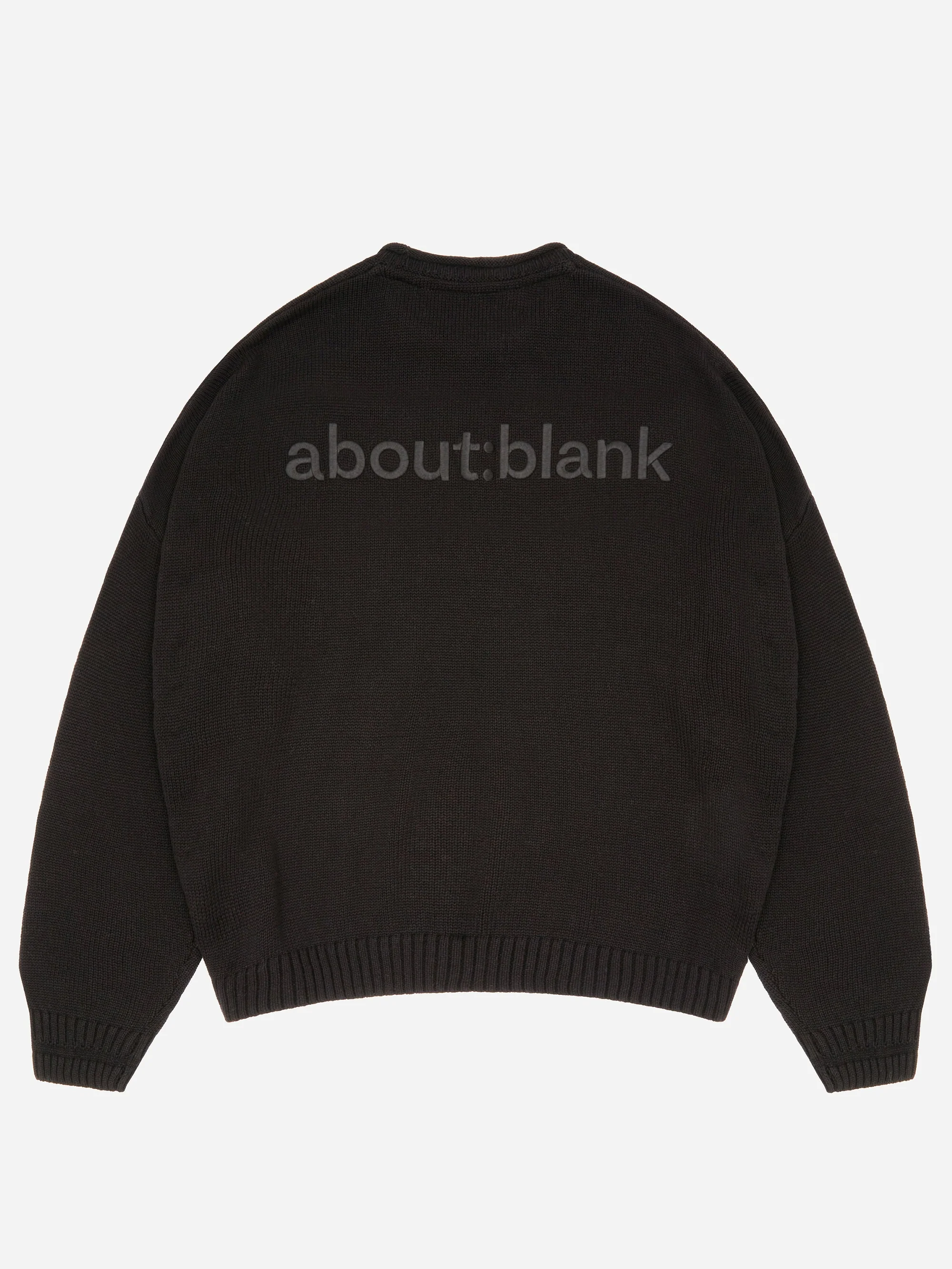 about:blank Loose Knit Rolled Crewneck - Black - Image 2