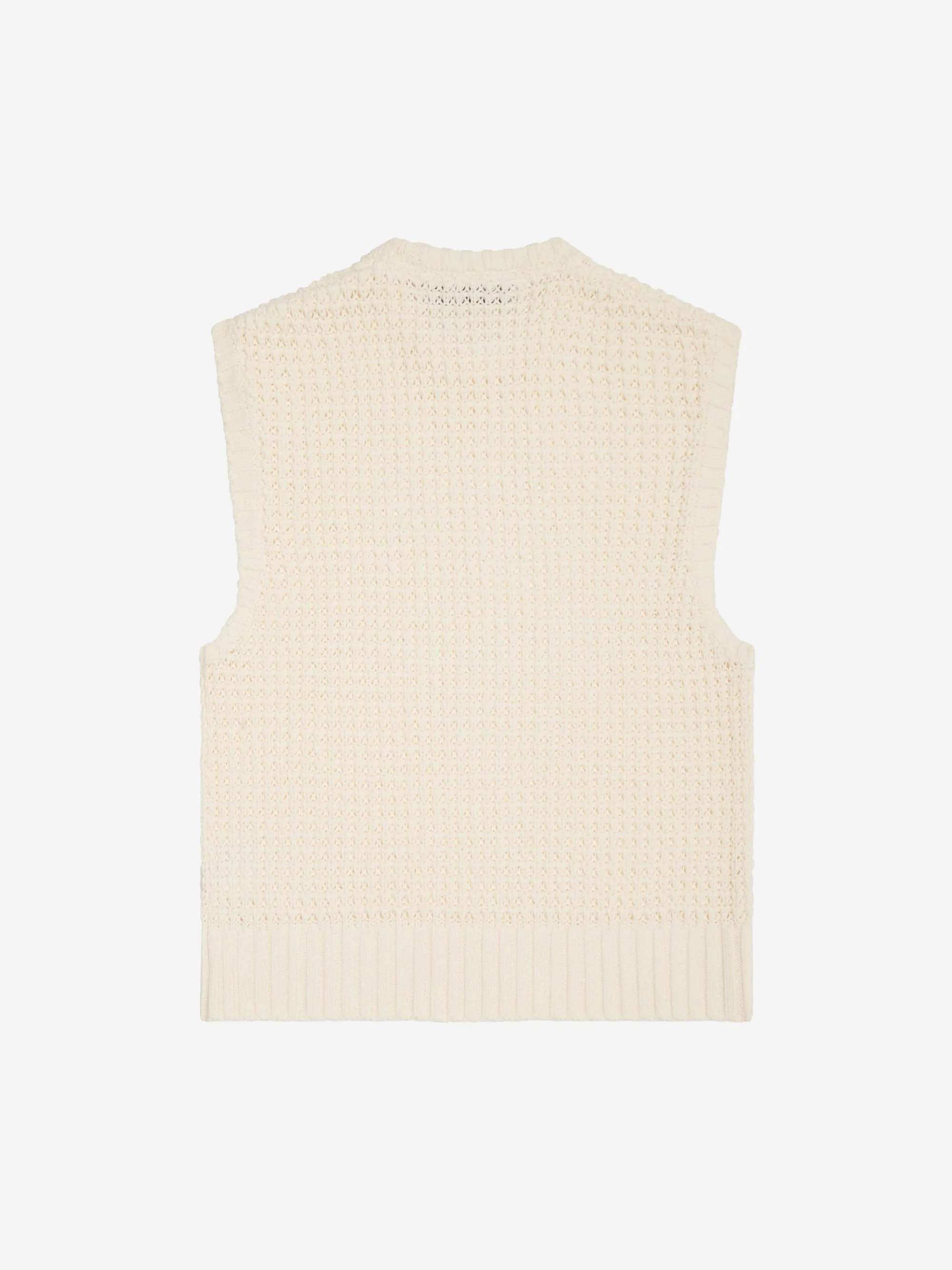 about:blank Moss Stitch Knitted Vest - Ecru - Image 2