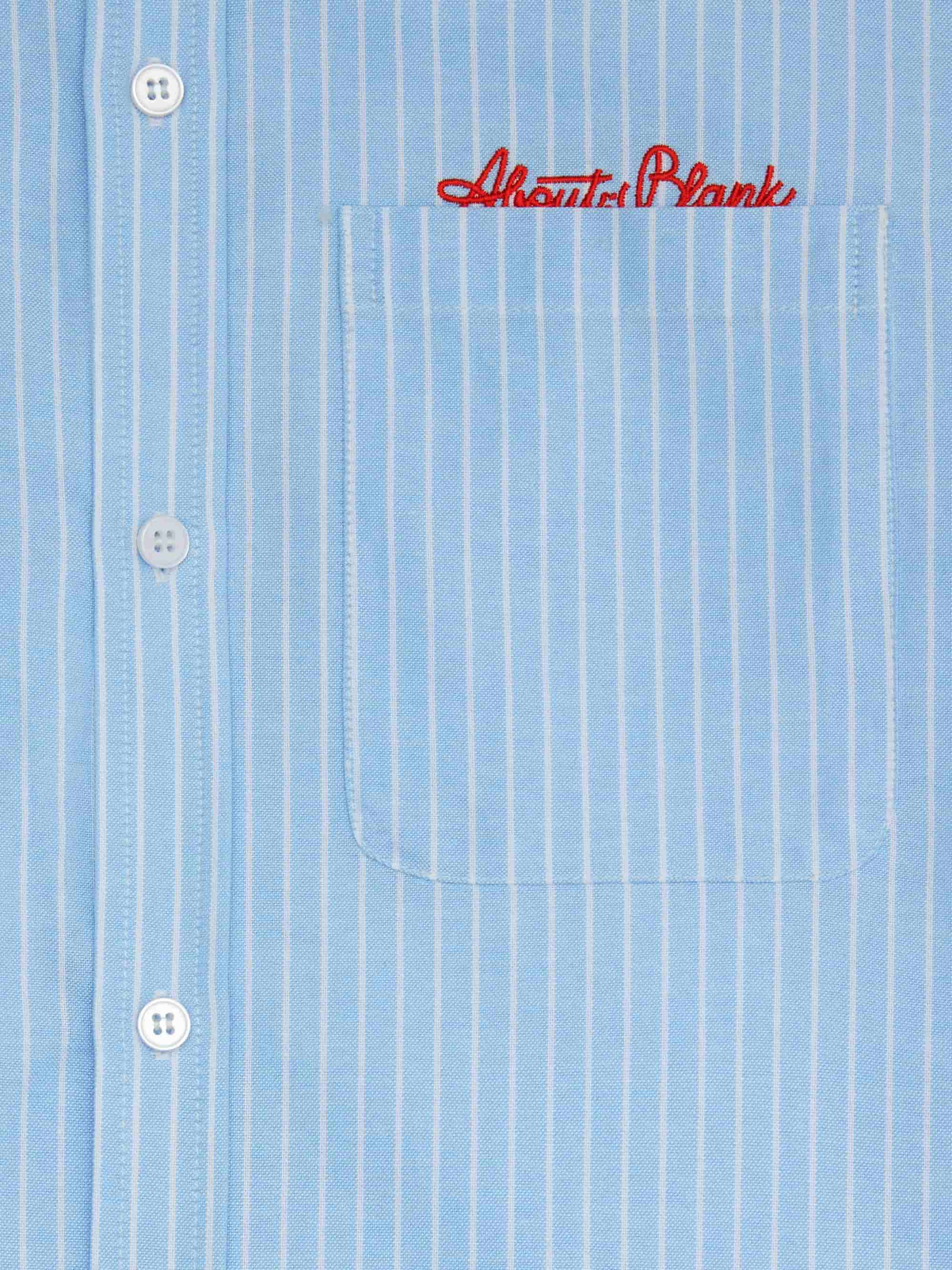 about:blank Oxford Script Shirt - Blue/White - Image 3