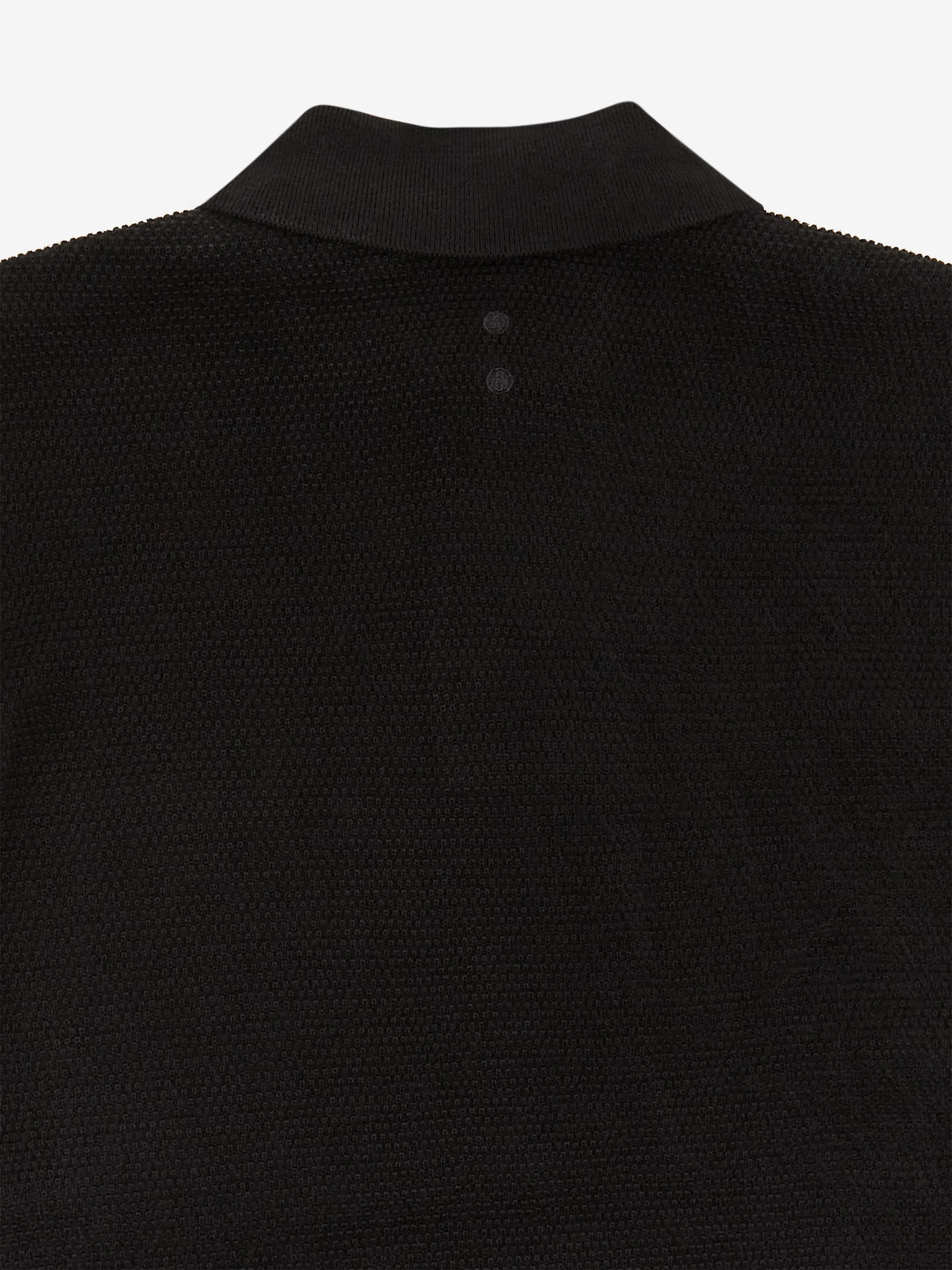 about:blank Pique Knitted Polo - Black/Ecru - Image 4