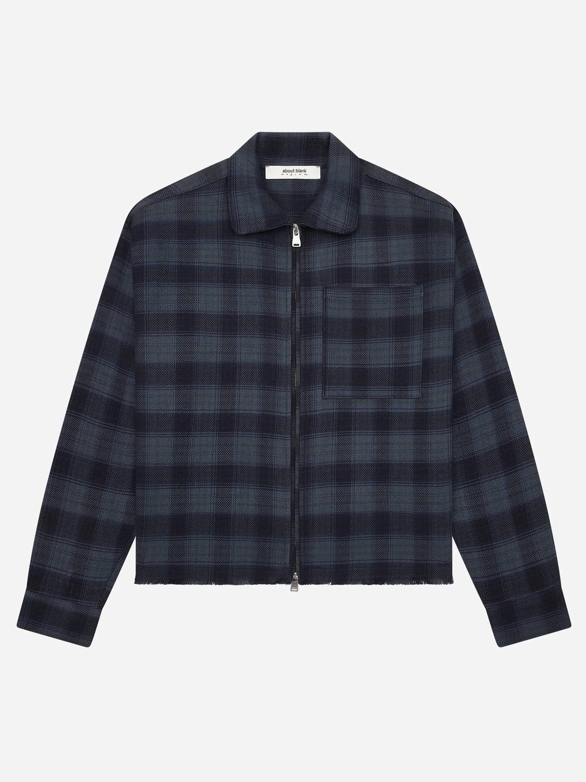 about:blank Plaid Zipped Overshirt - Black/Charcoal