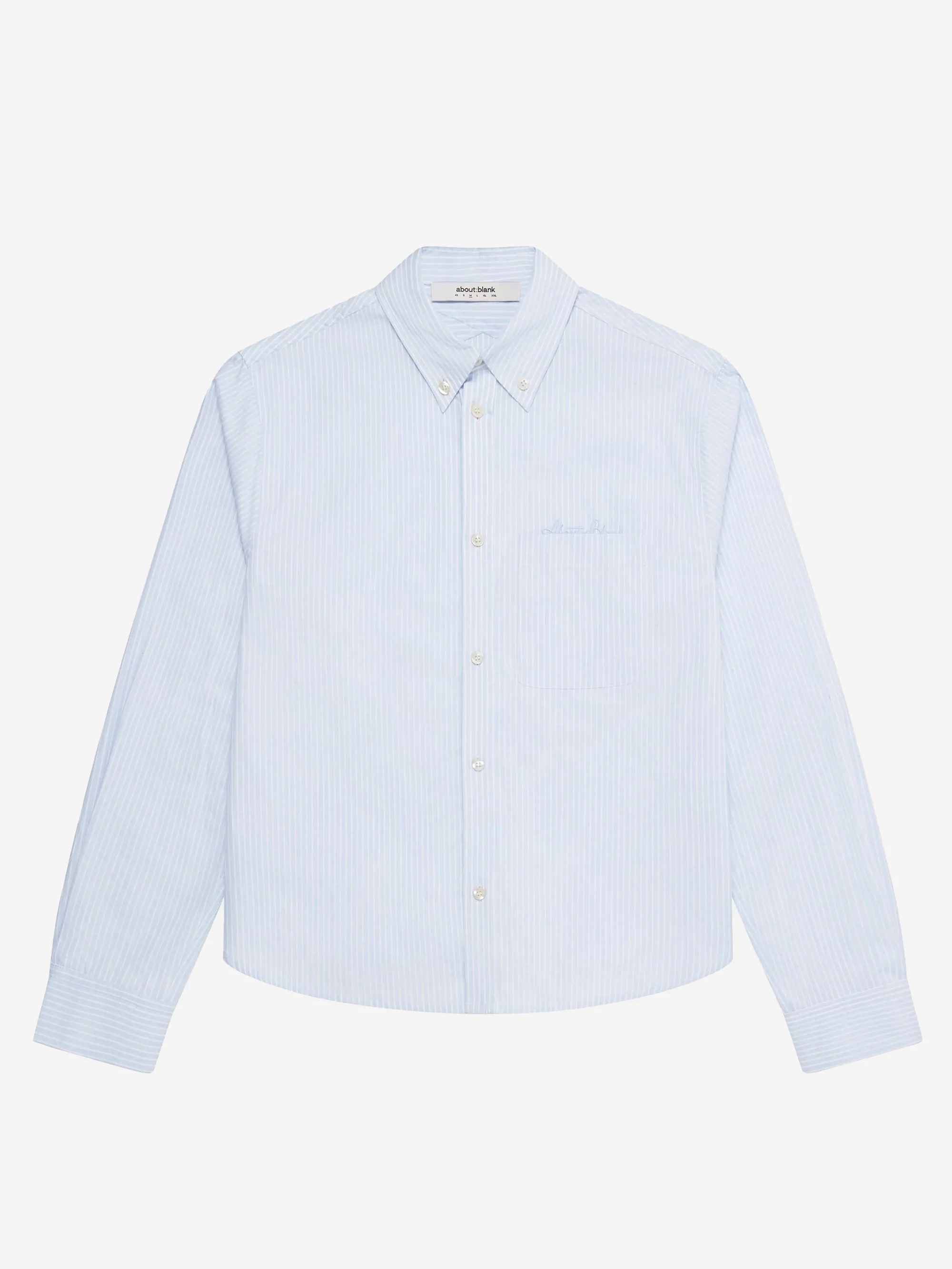 about:blank Striped Oxford Shirt - White/Blue