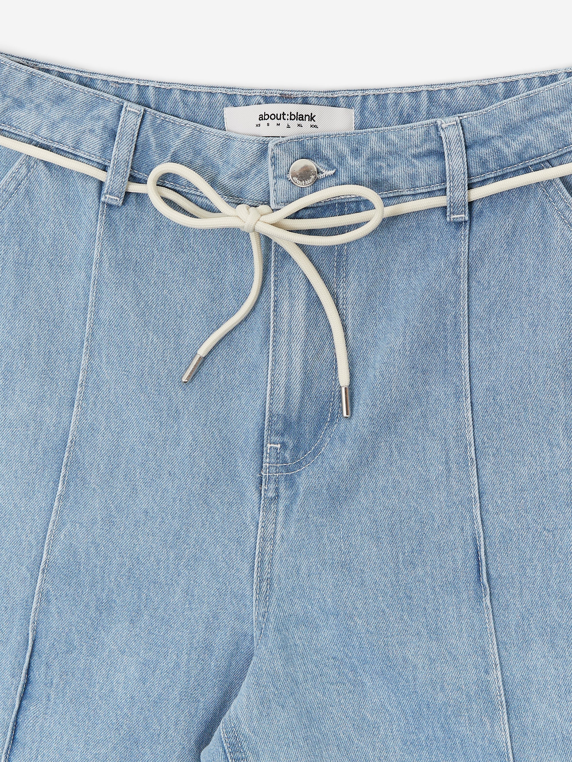 about:blank Wide denim Short - Light Wash Blue - Image 2