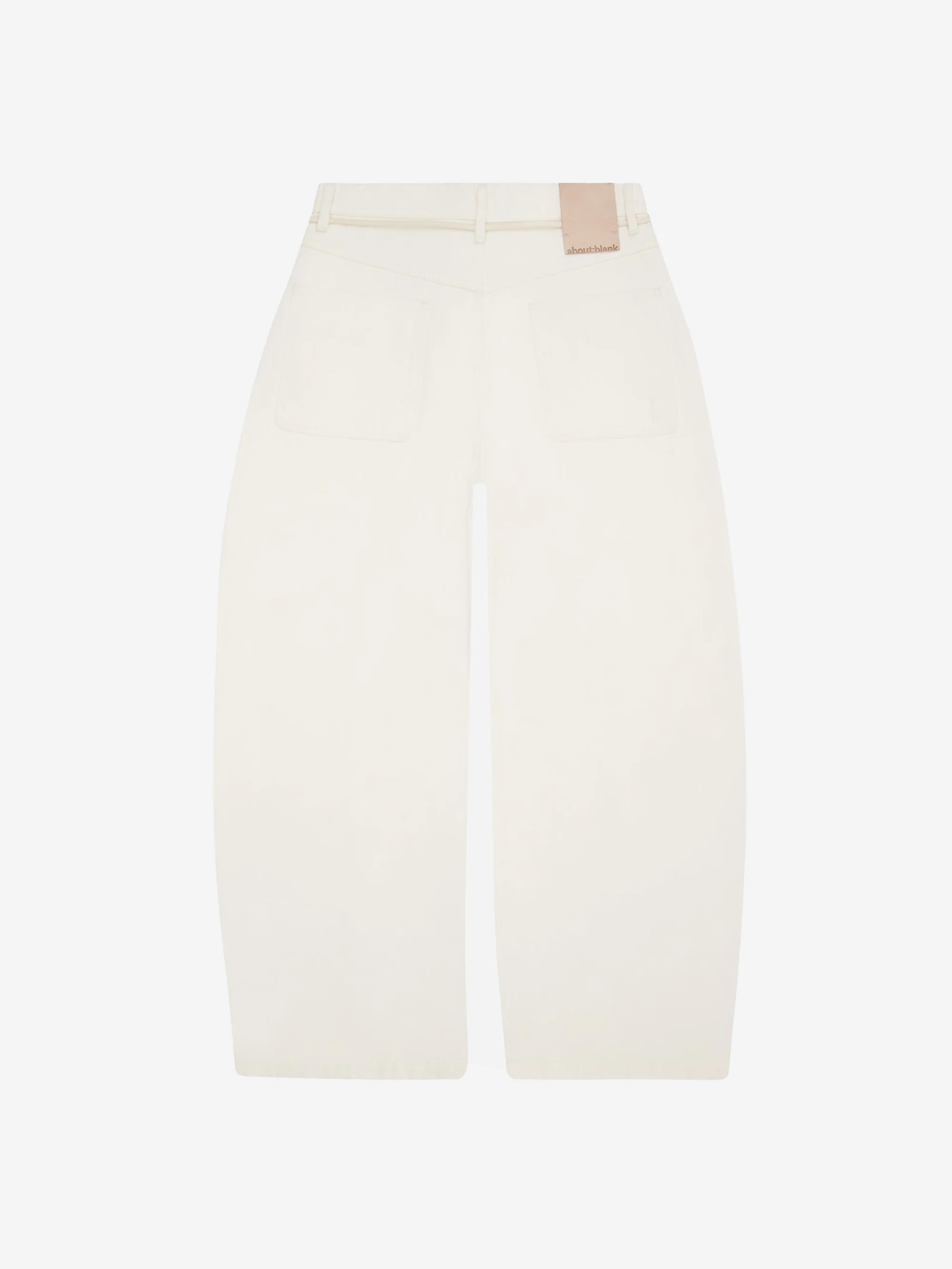about:blank Wide Leg Felled Denim - Ecru - Image 2