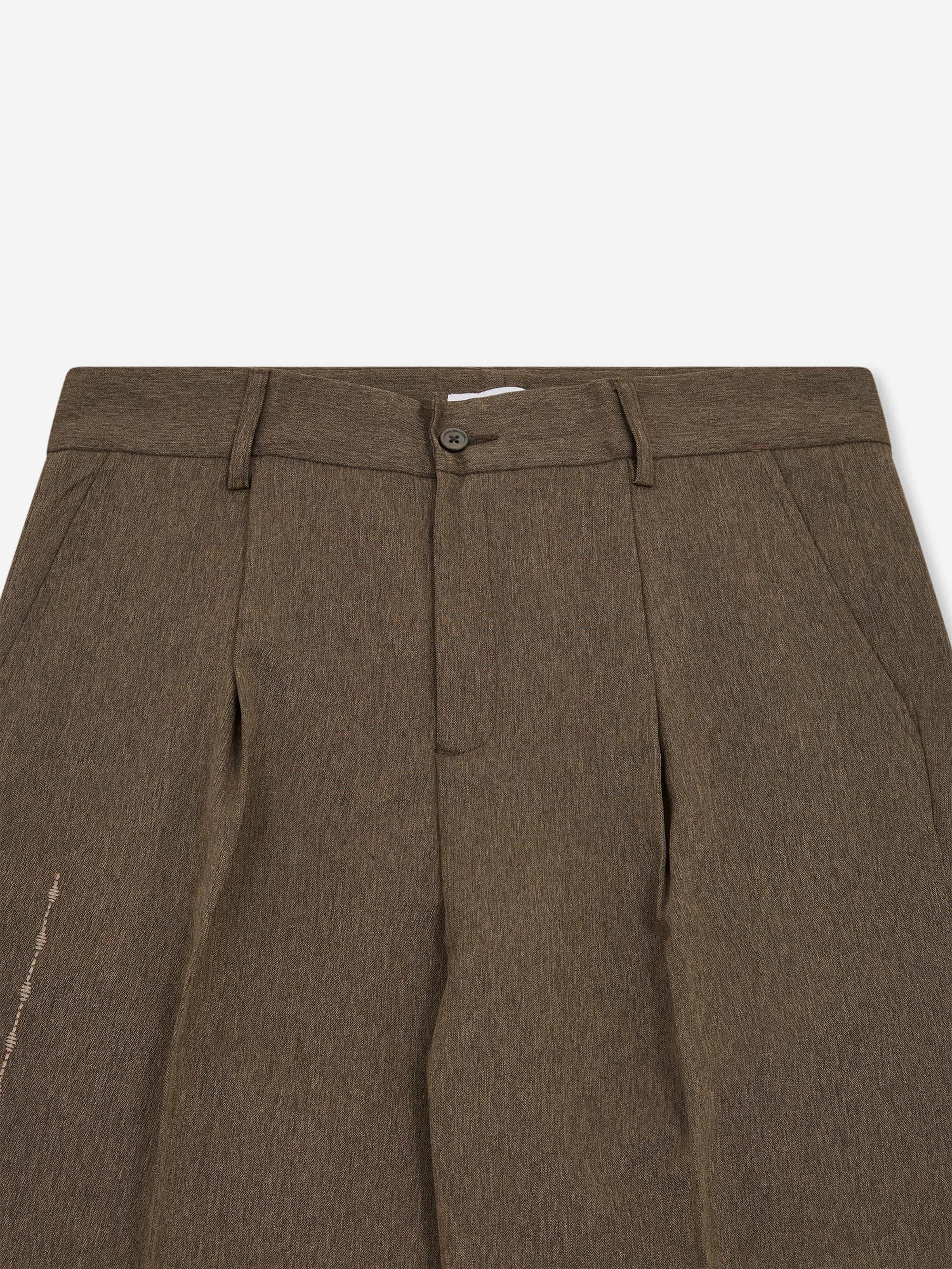 ACMH By Magic Castles Hollis Pant - Rich Brown Herringbone - Image 2