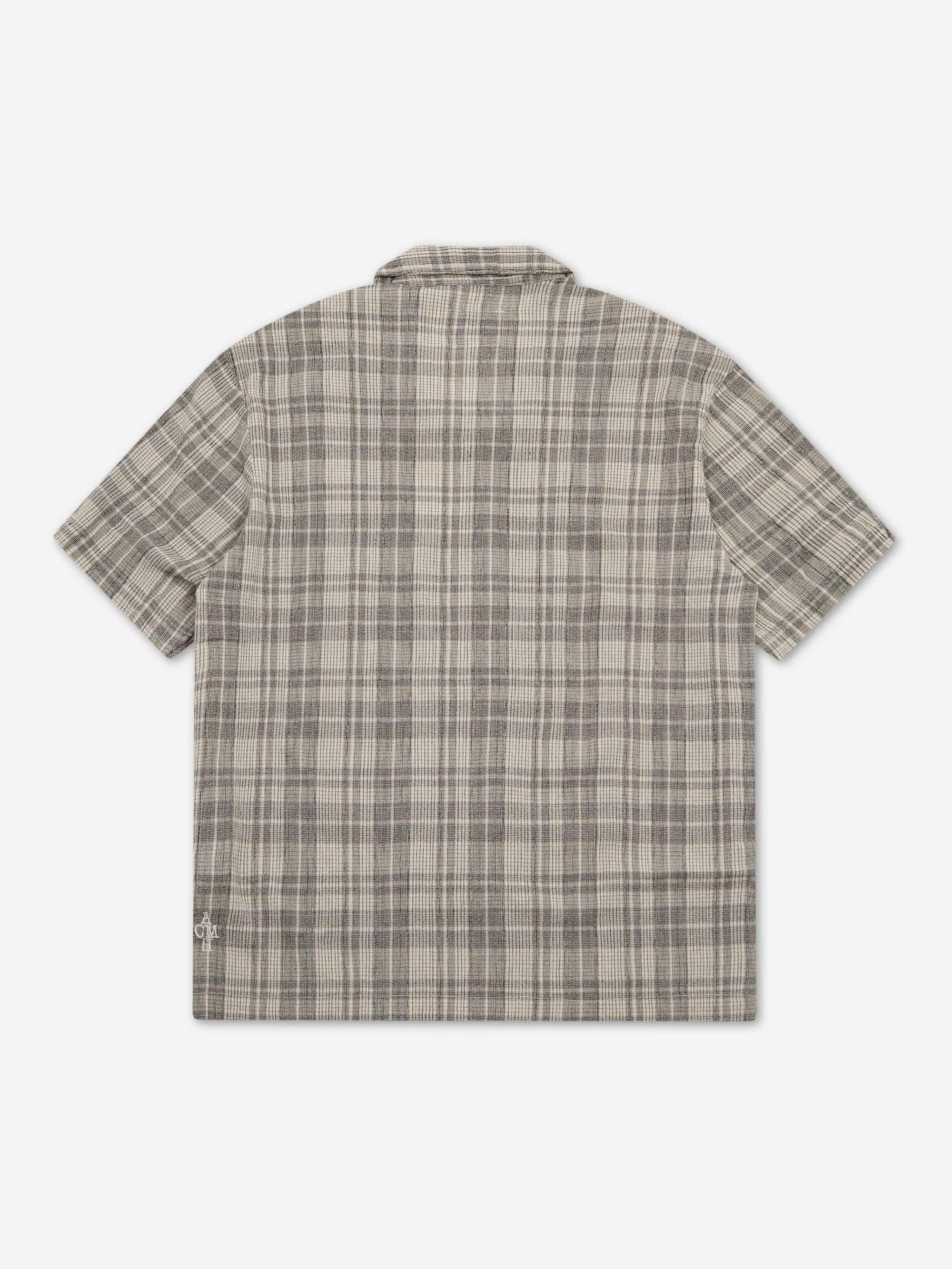 ACMH By Magic Castles Short Sleeve Wave Shirt - Black/Ecru Mini Check - Image 3