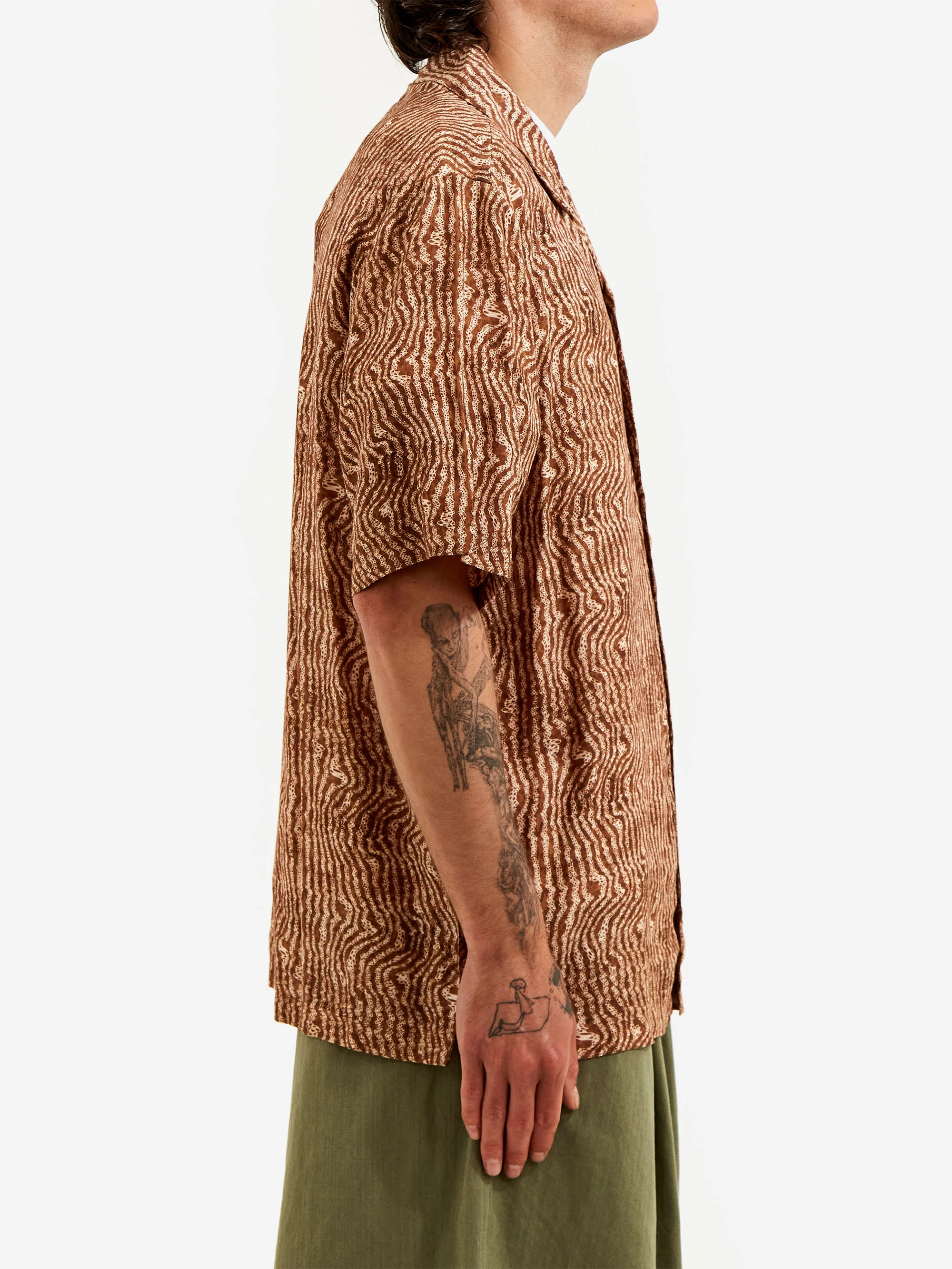 ACMH by Magic Castles Short Sleeved Wave Shirt - Brown Stripe - Image 5