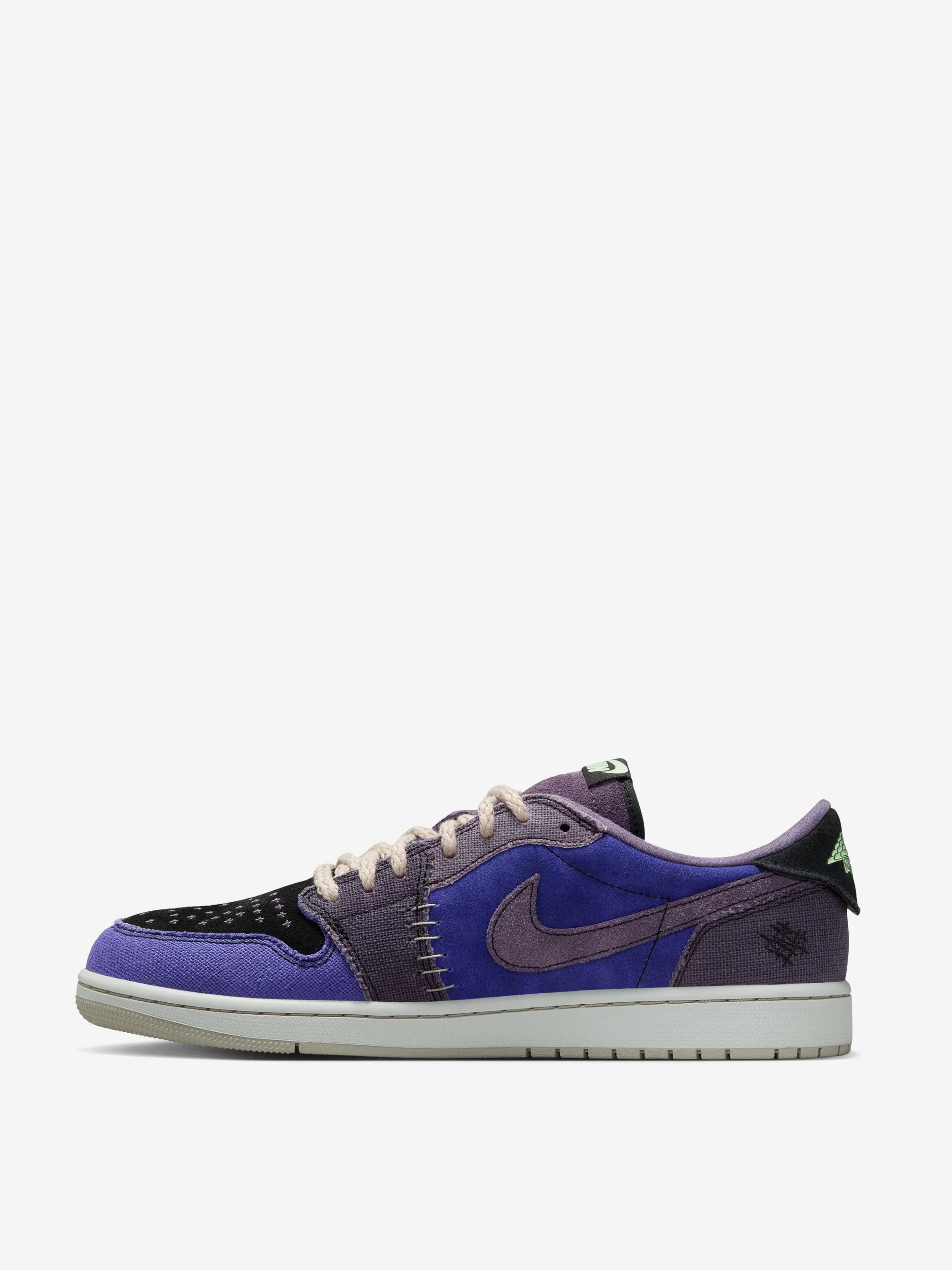 Air Jordan 1 Retro Low OG - Regency Purple/Vapor Green-Black-Dark Raisin-Daybreak-Light Silver - Image 3