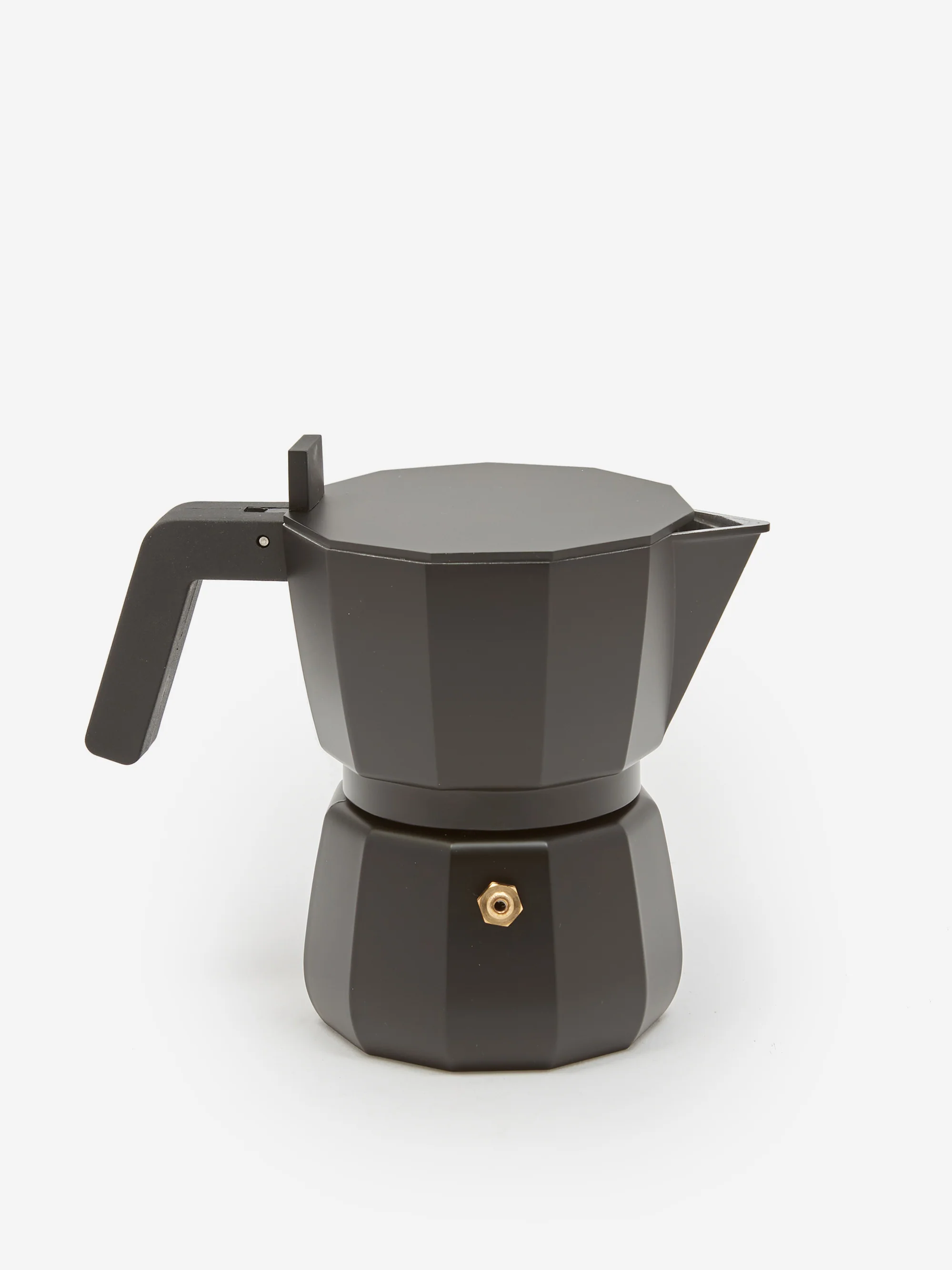 ALESSI Iconic Moka Black Aluminium Espresso Pot - 3 Cup - Image 3