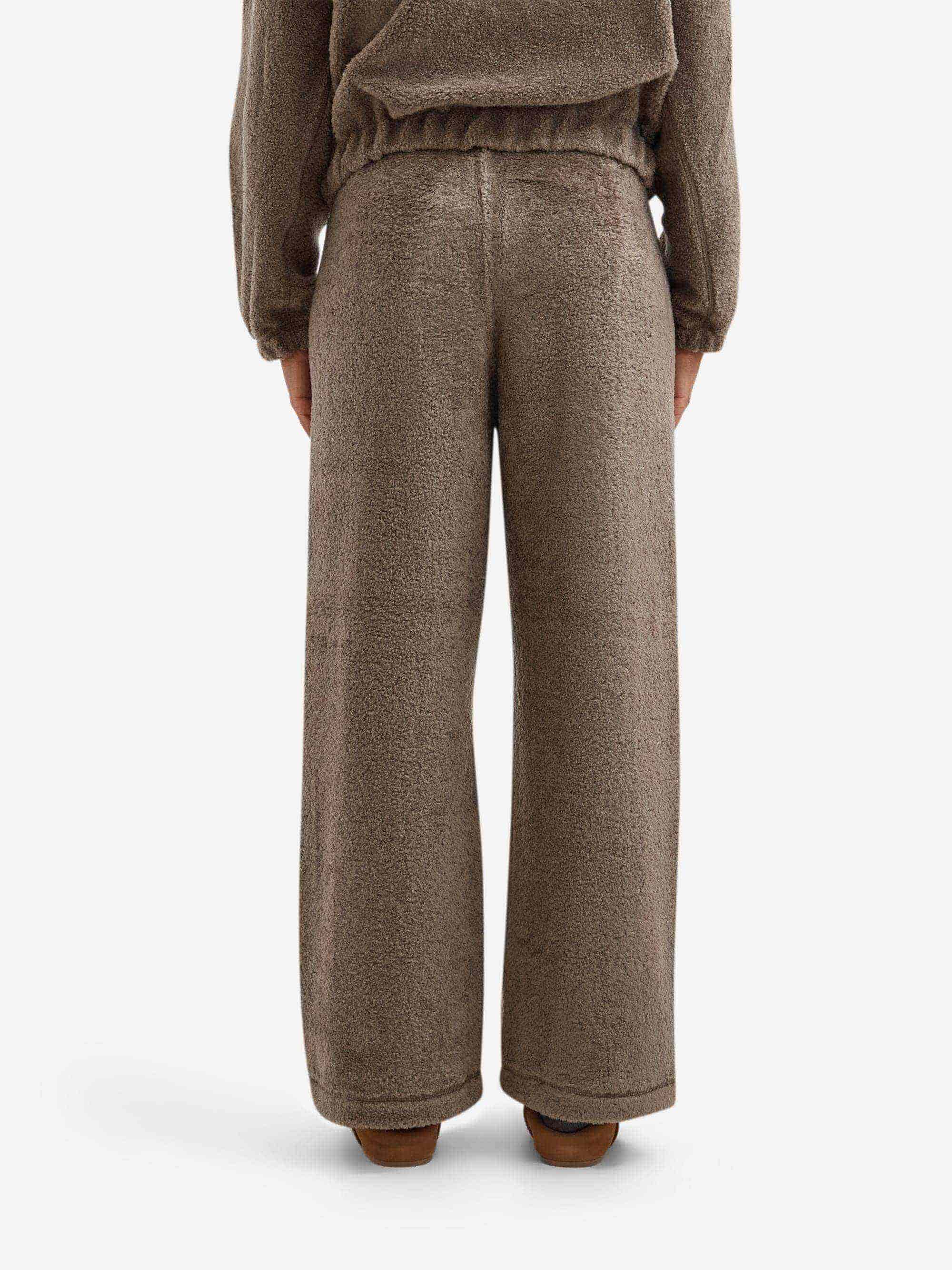AMOMENTO Fluffy Banding Pants W - Khaki - Image 3