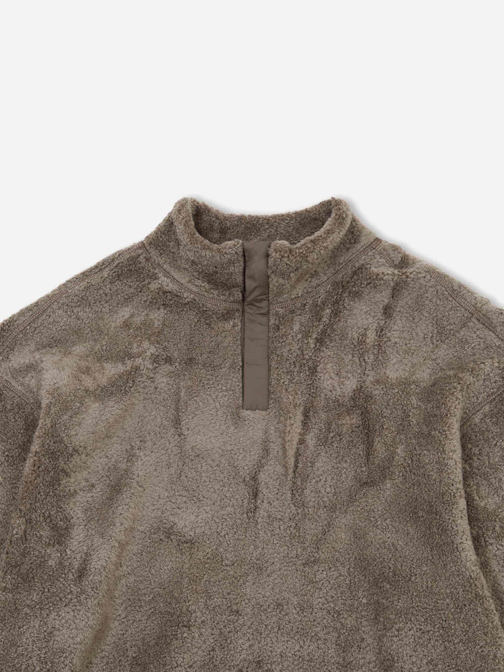AMOMENTO Fluffy Oversized Half Zip Pullover - Khaki - Image 2