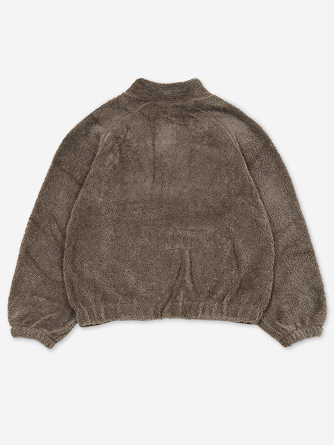 AMOMENTO Fluffy Oversized Half Zip Pullover - Khaki - Image 3
