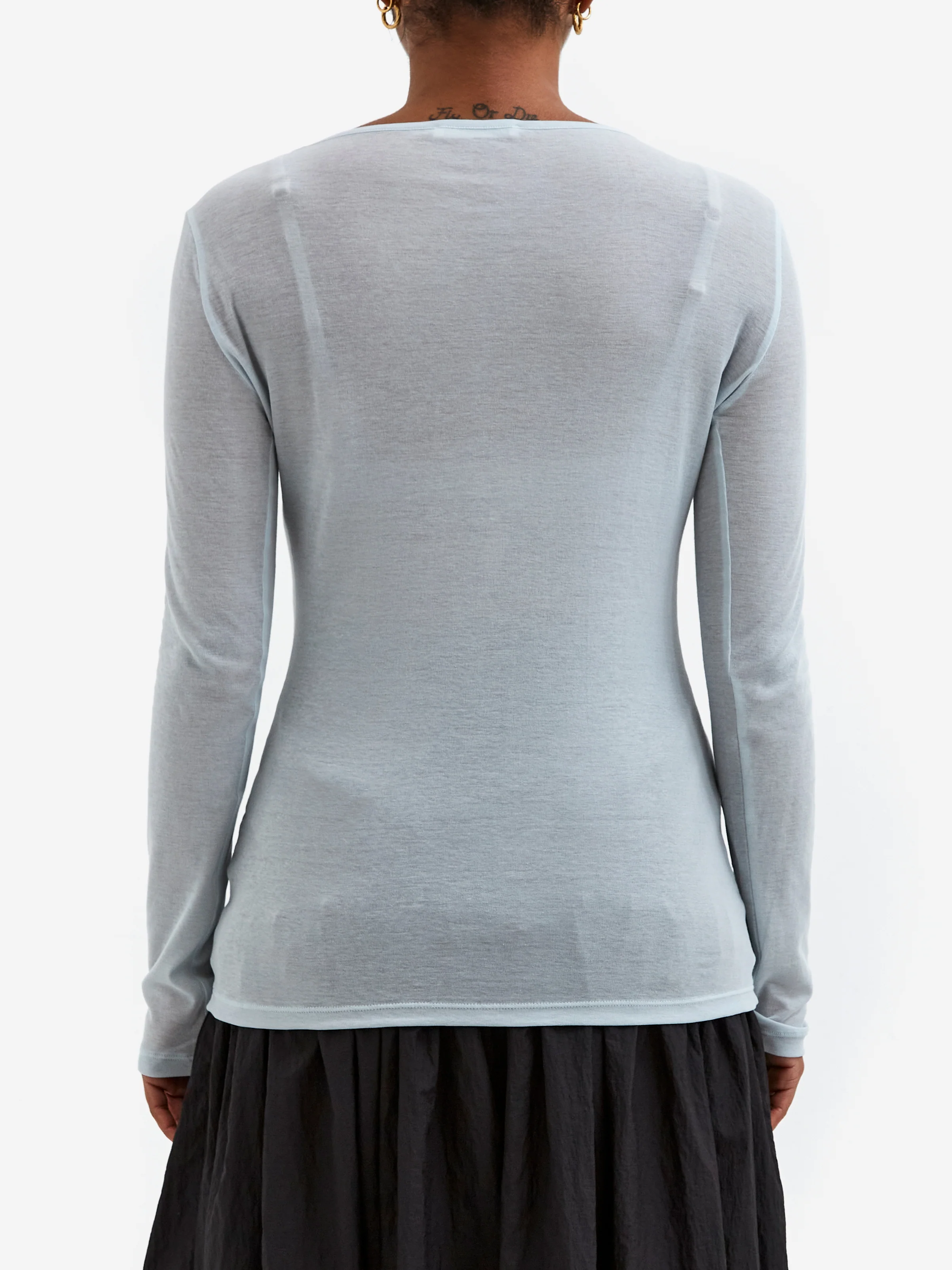 AMOMENTO Round T-Shirts - Light Blue - Image 3