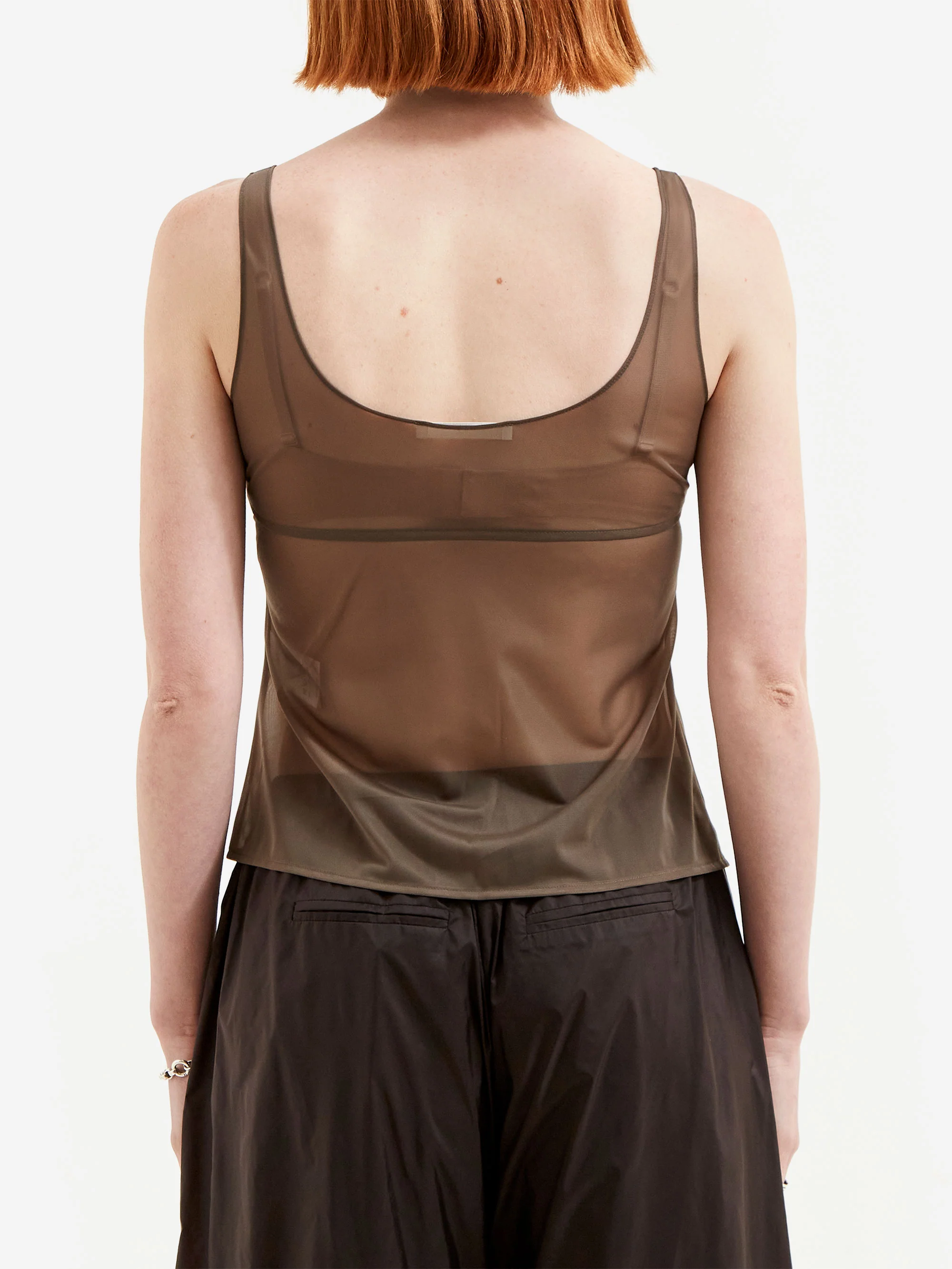 AMOMENTO Sheer Bra Top - Brown - Image 6