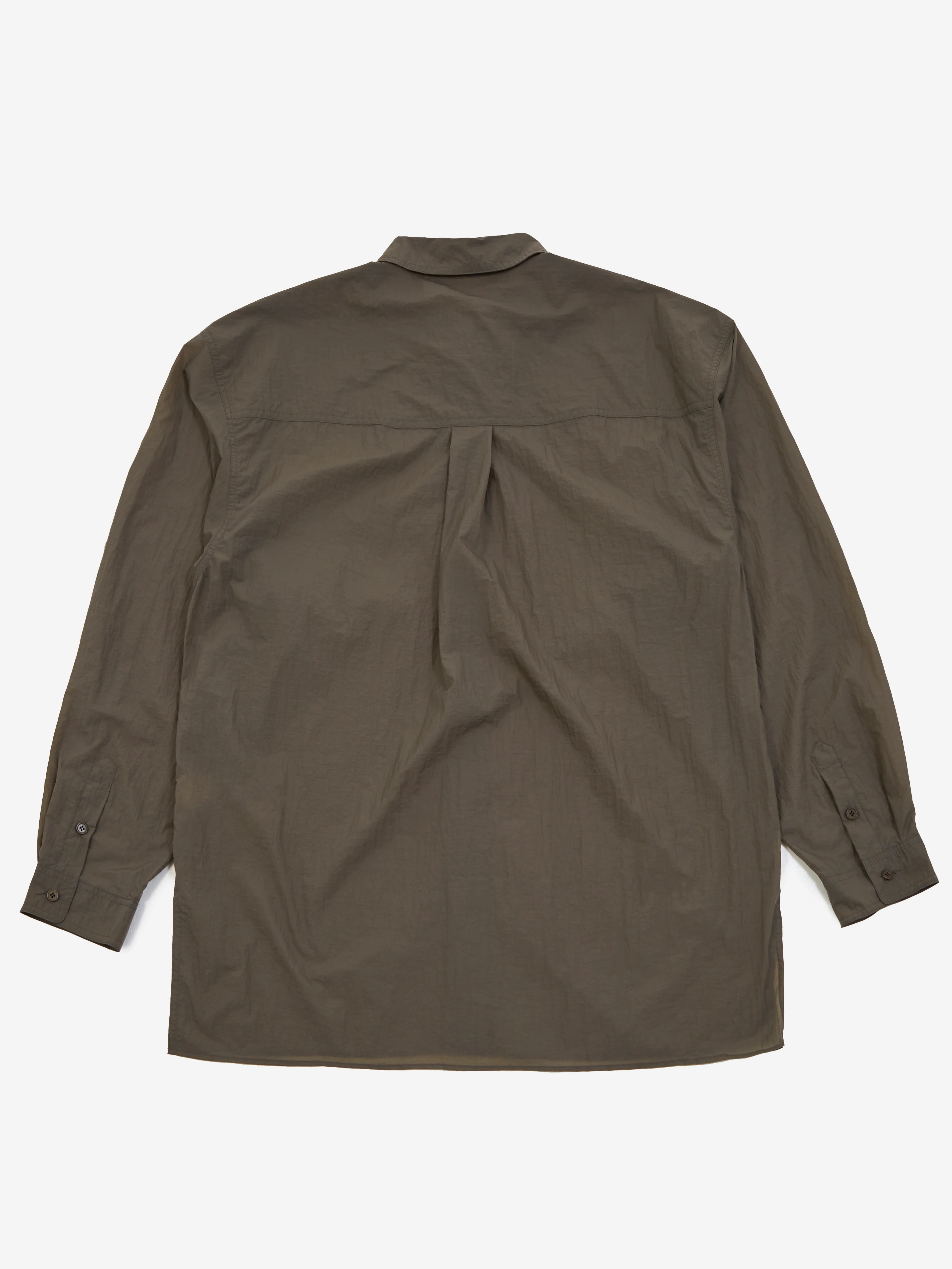 AMOMENTO Sheer Nylon Oversized Shirt - Brown - Image 4