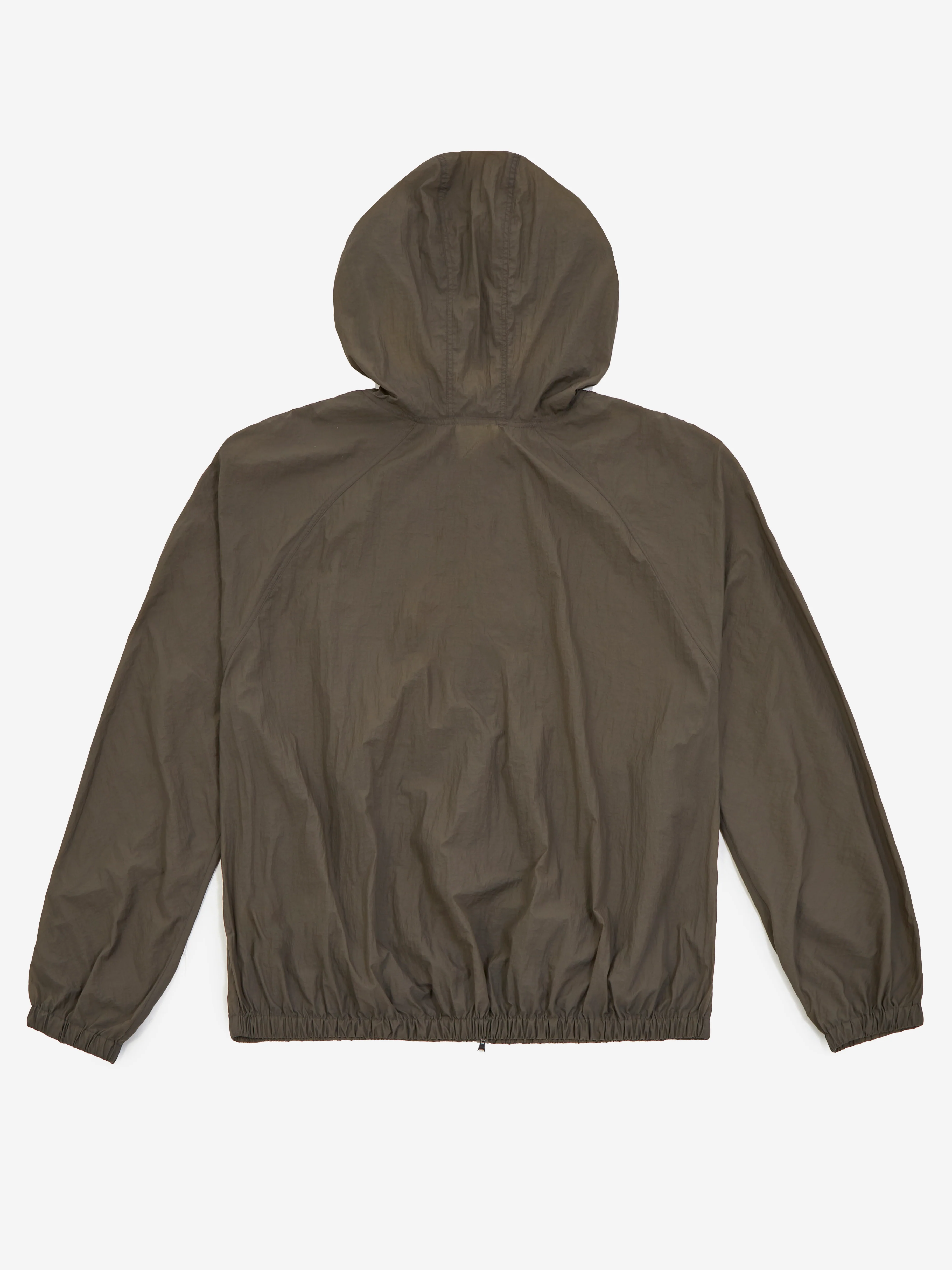 AMOMENTO Sheer Nylon Raglan Hooded Jumper - Brown - Image 5