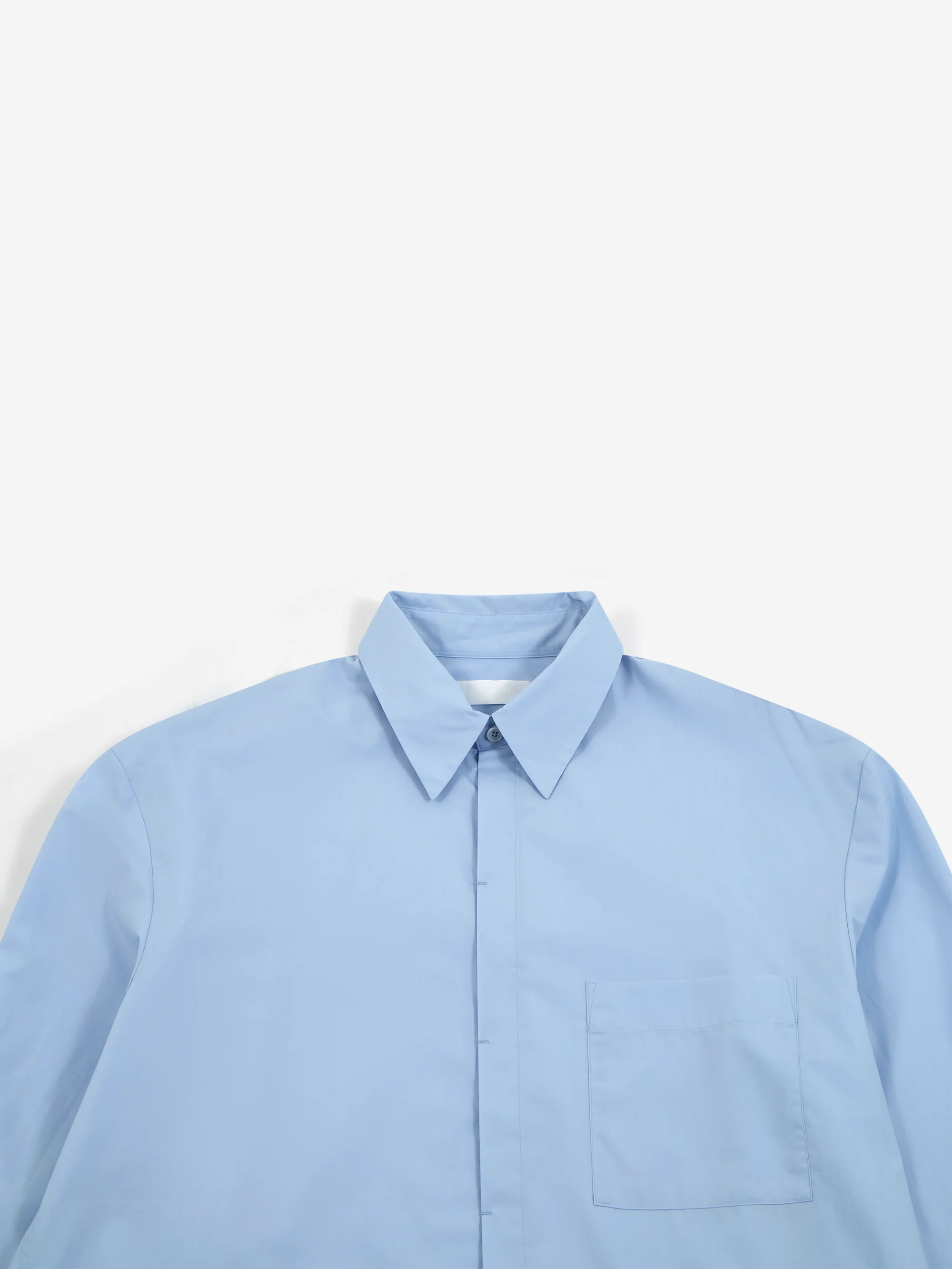AMOMENTO Square Pocket Oversized Shirt - Light Blue - Image 3