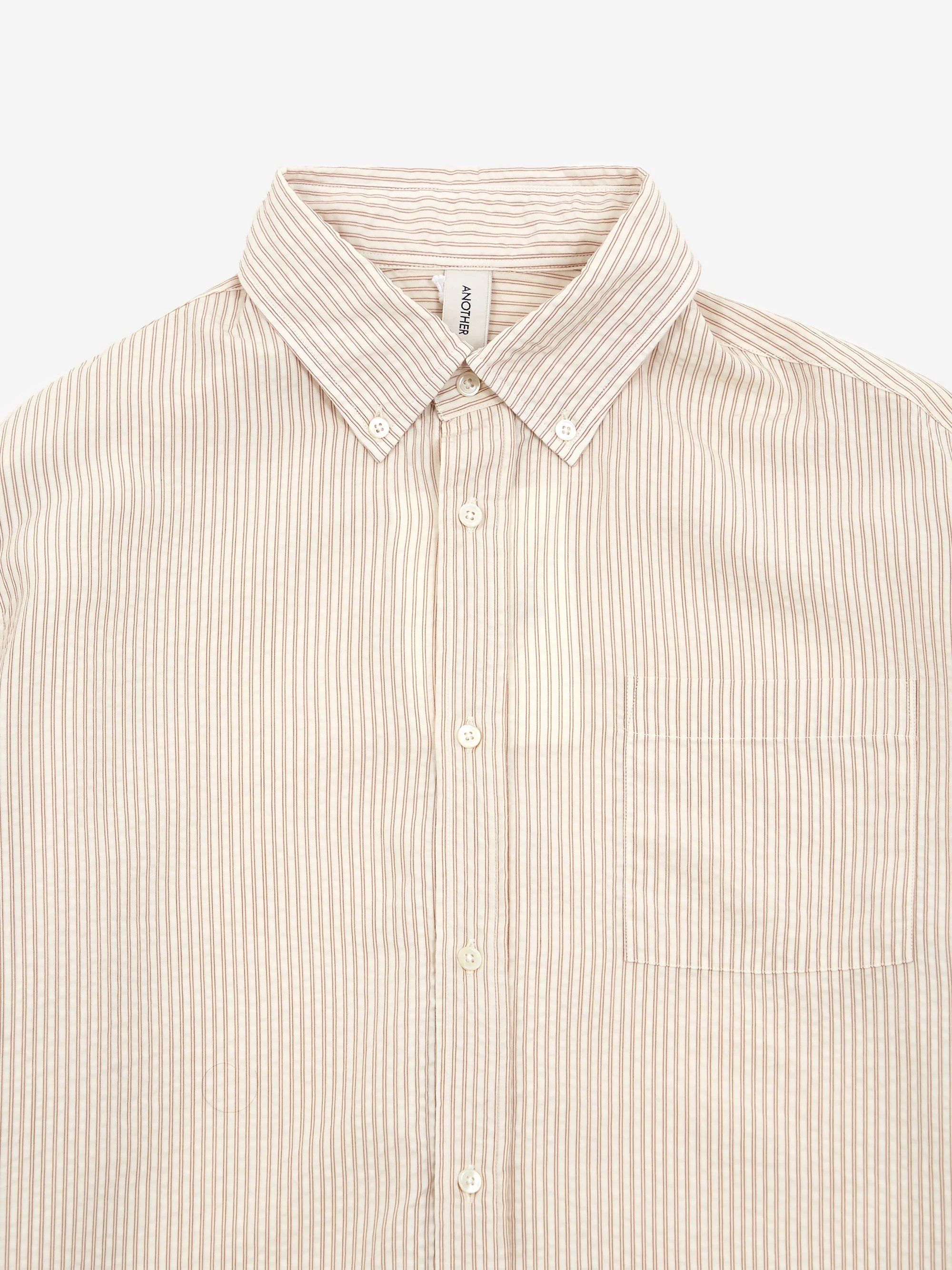 ANOTHER ASPECT ANOTHER Shirt 1.0 - Ecru Brown Stripe - Image 4