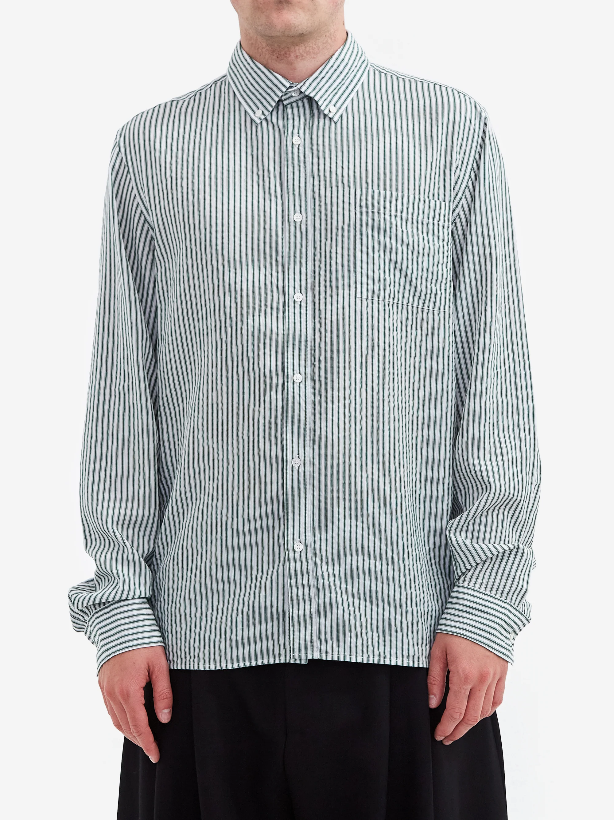 ANOTHER ASPECT ANOTHER Shirt 1.0 - Evergreen/White Stripe - Image 2