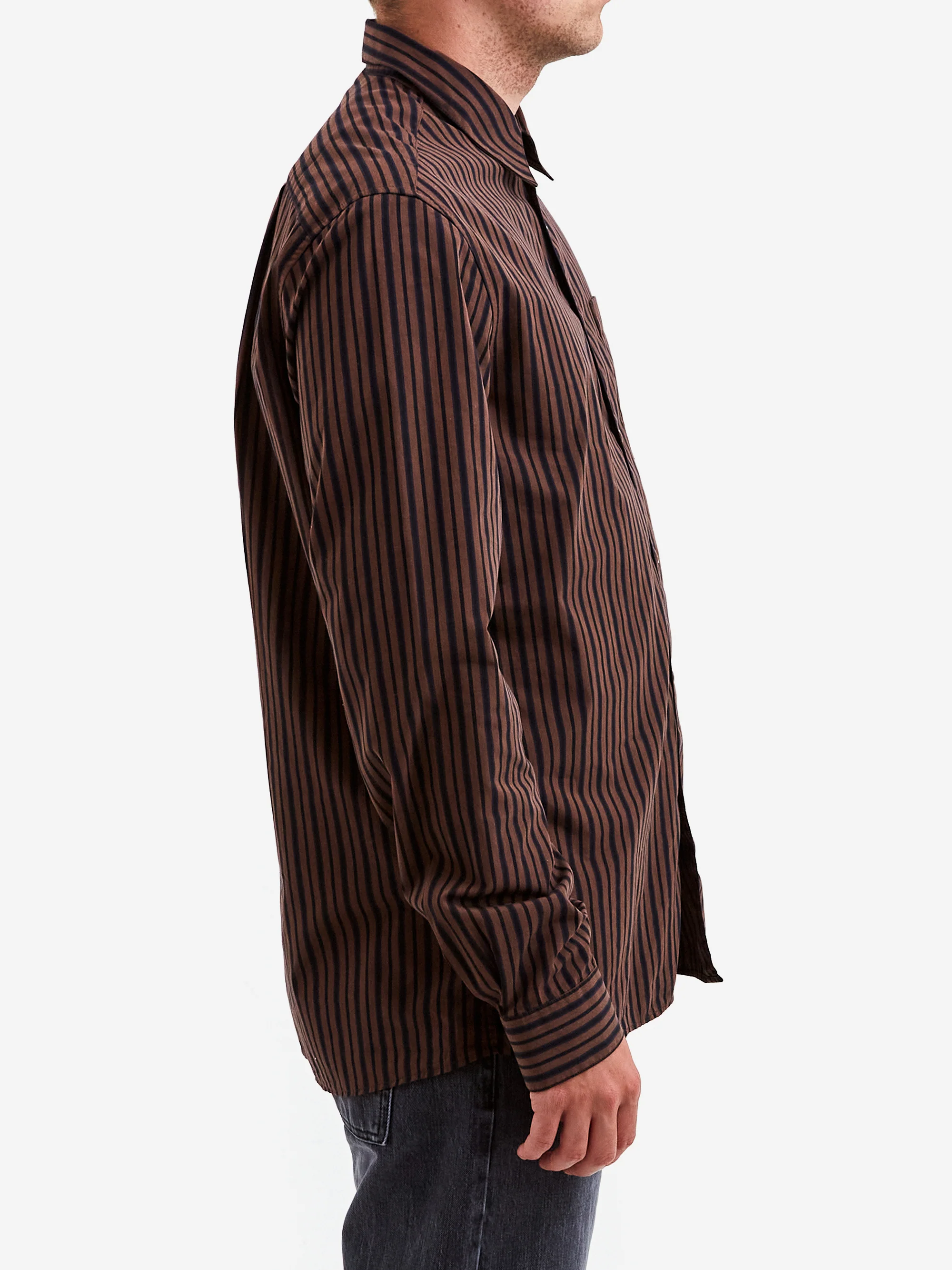 ANOTHER ASPECT ANOTHER Shirt 3.0 - Brown/Black Stripe - Image 5