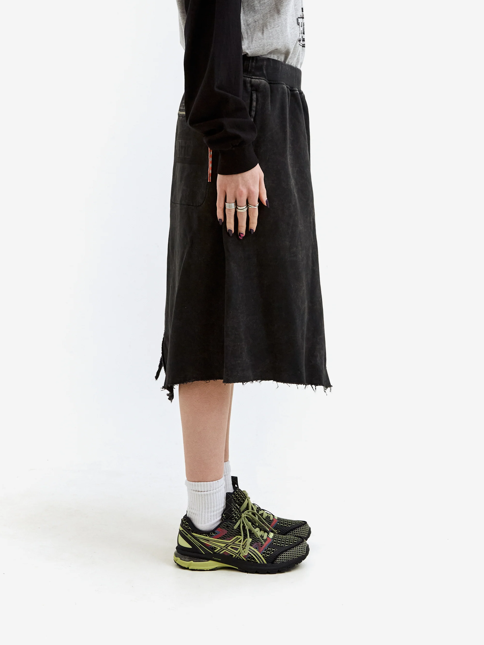 Aries Acid Cut Off Sweatskirt - Black - Image 2
