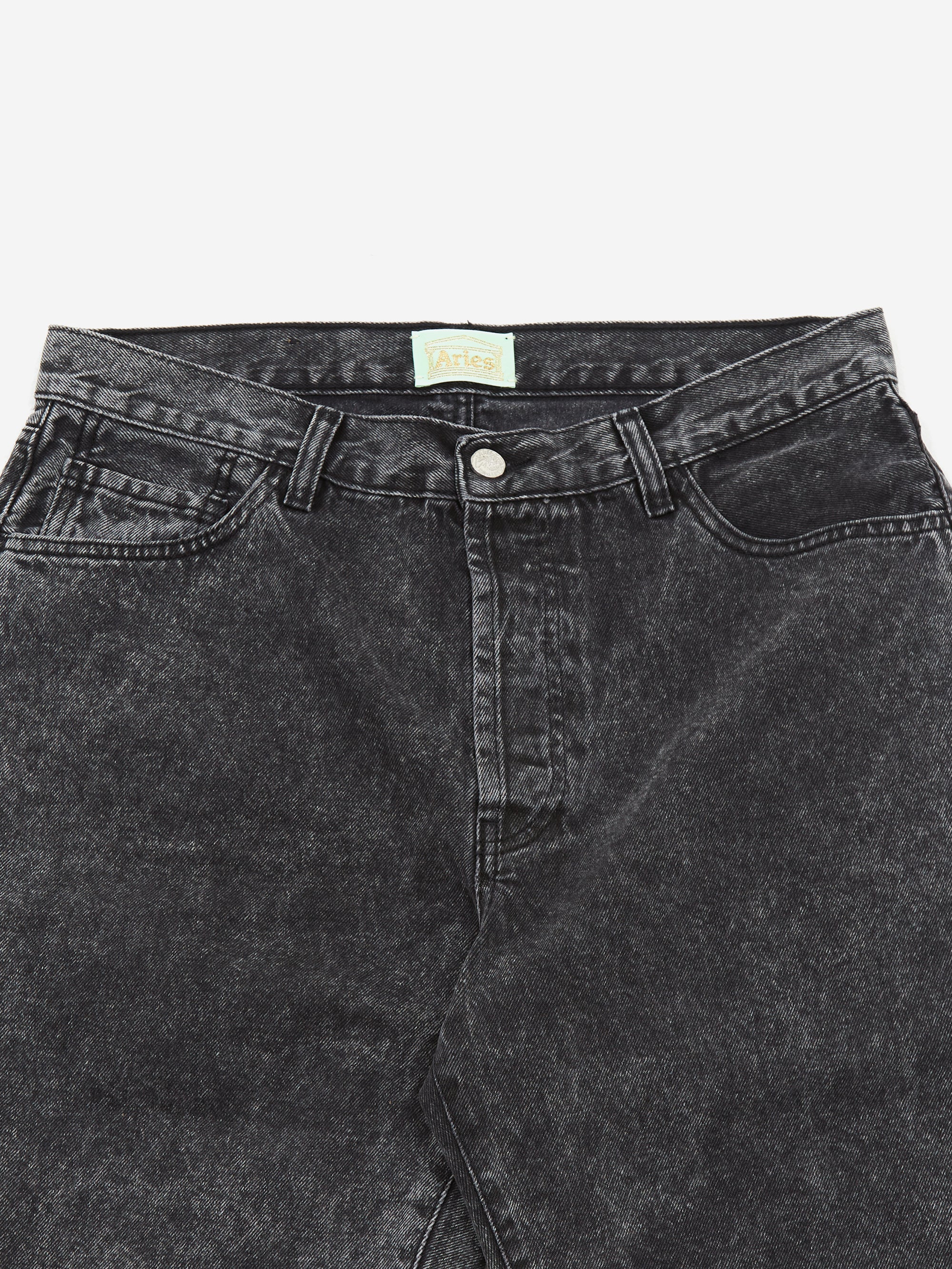 Aries Acid Wash Denim Short - Black - Image 3