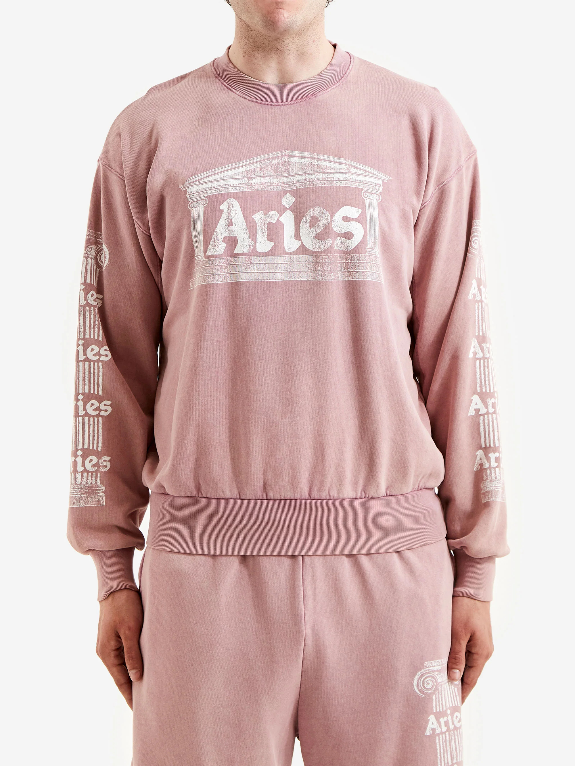 Aries Aged Ancient Column Sweat - Pink - Image 2