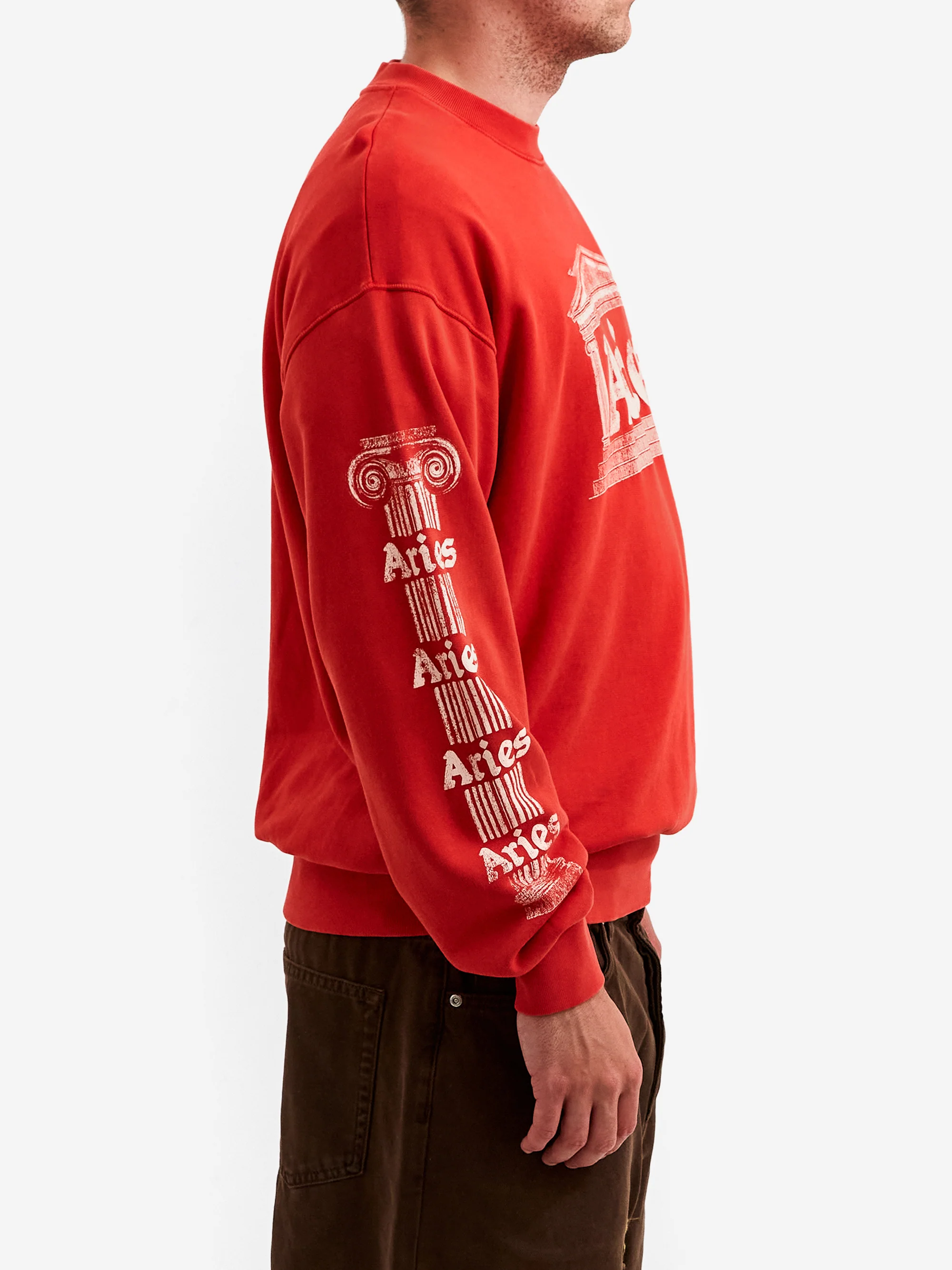 Aries Aged Ancient Column Sweatshirt - Red - Image 5