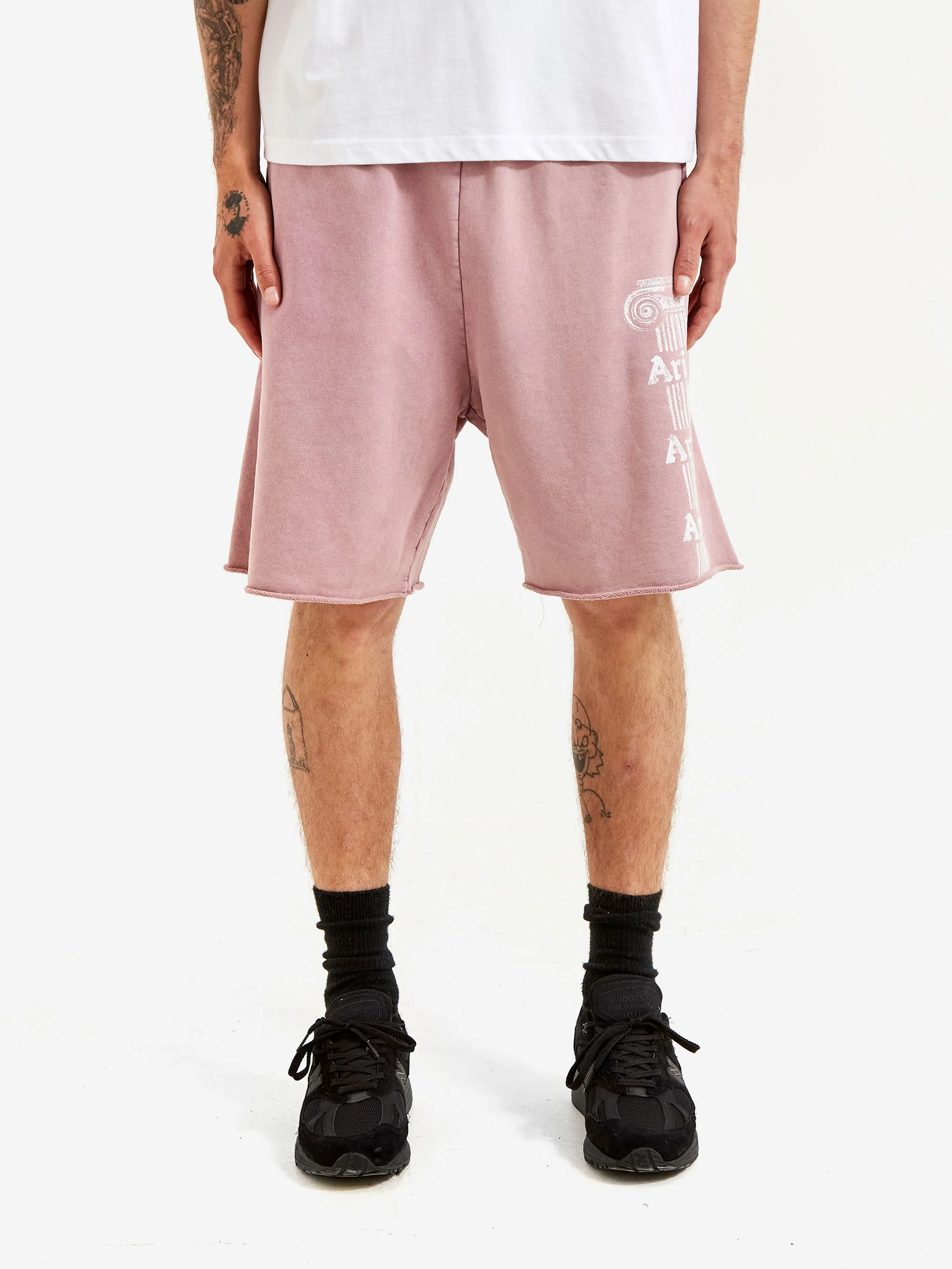 Aries Aged Ancient Column Sweatshort - Pink - Image 2