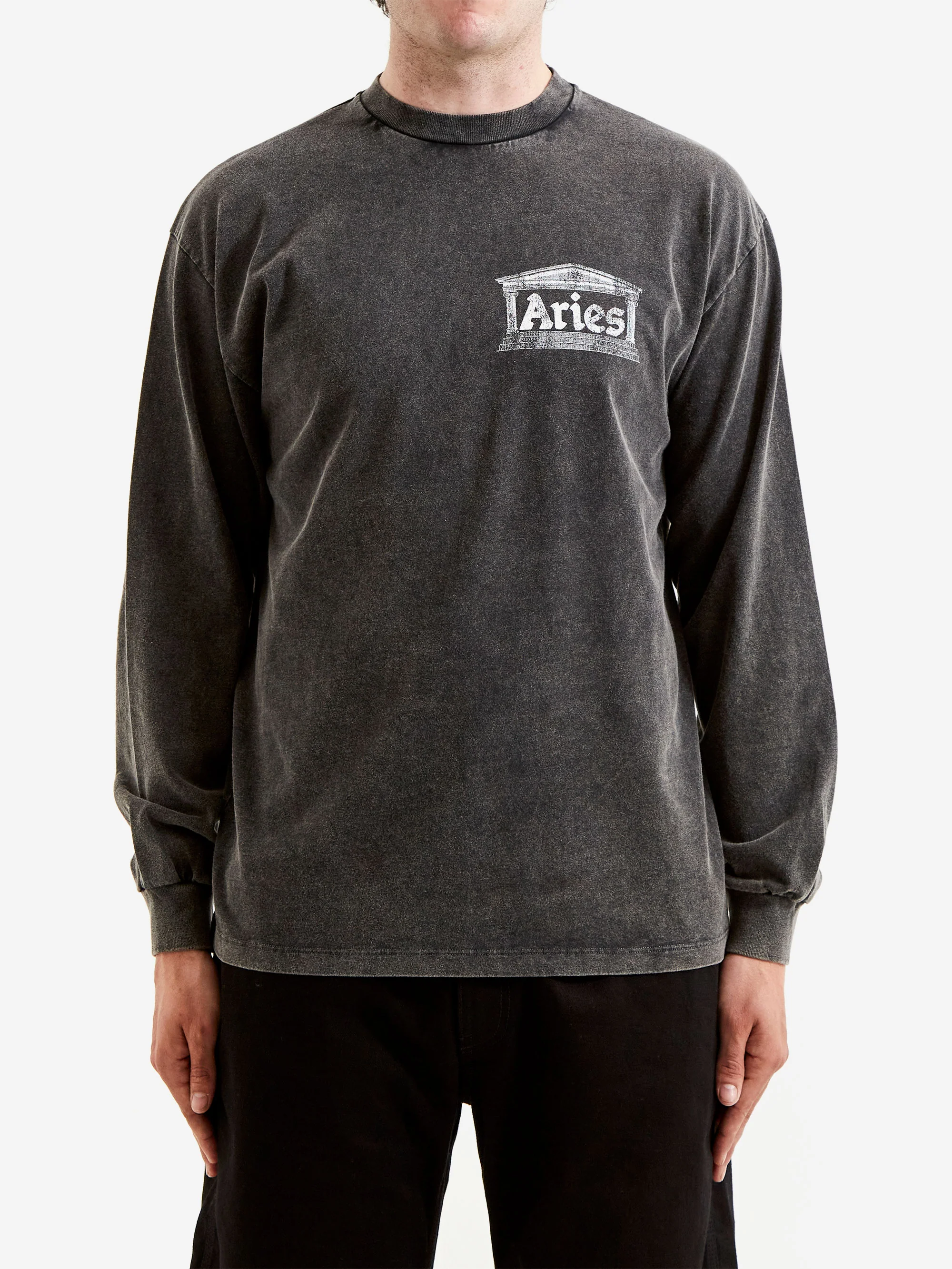 Aries Aged Ancient Temple LS Tee - Black - Image 2