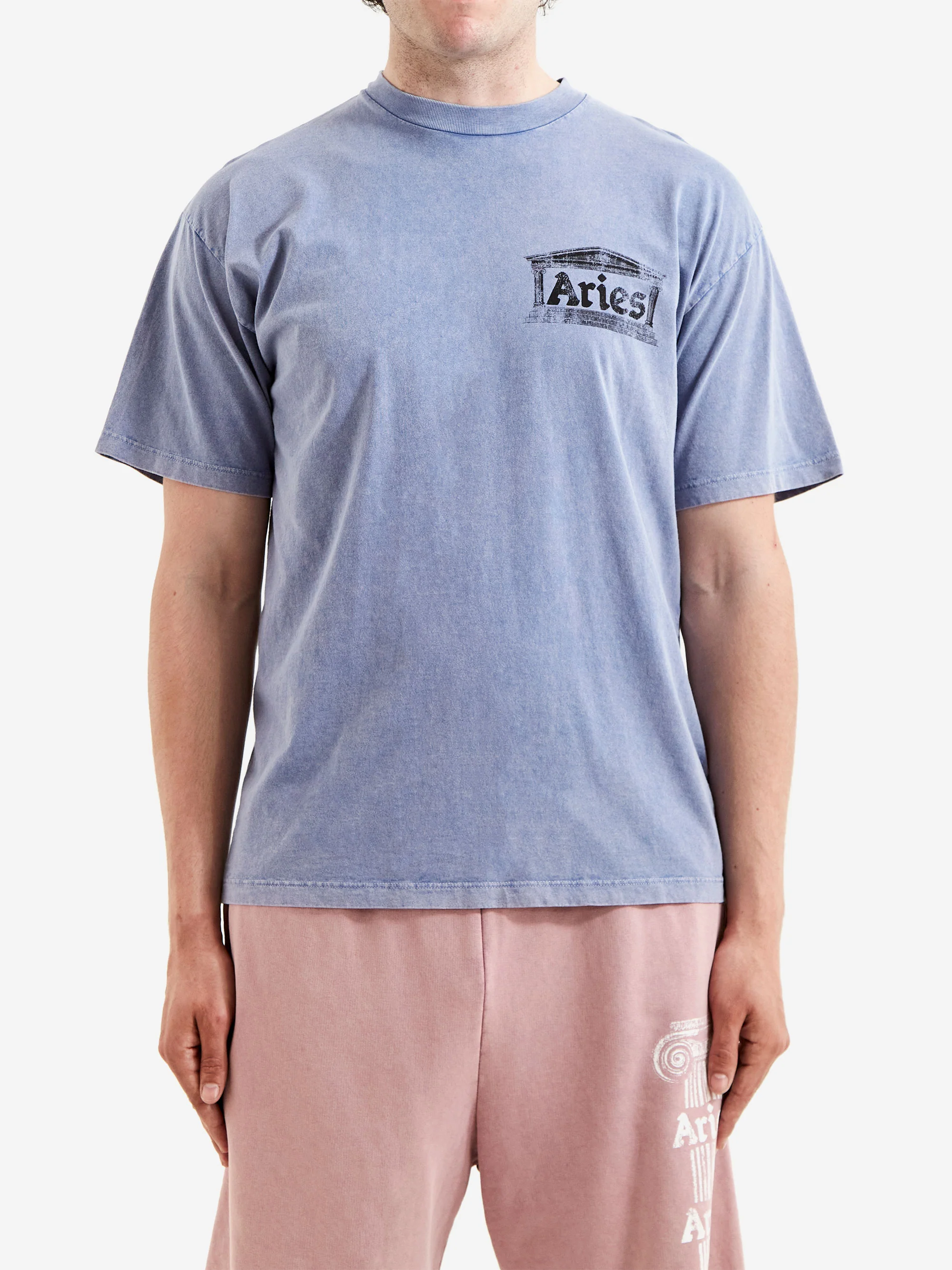 Aries Aged Ancient Temple SS Tee - Blue - Image 2