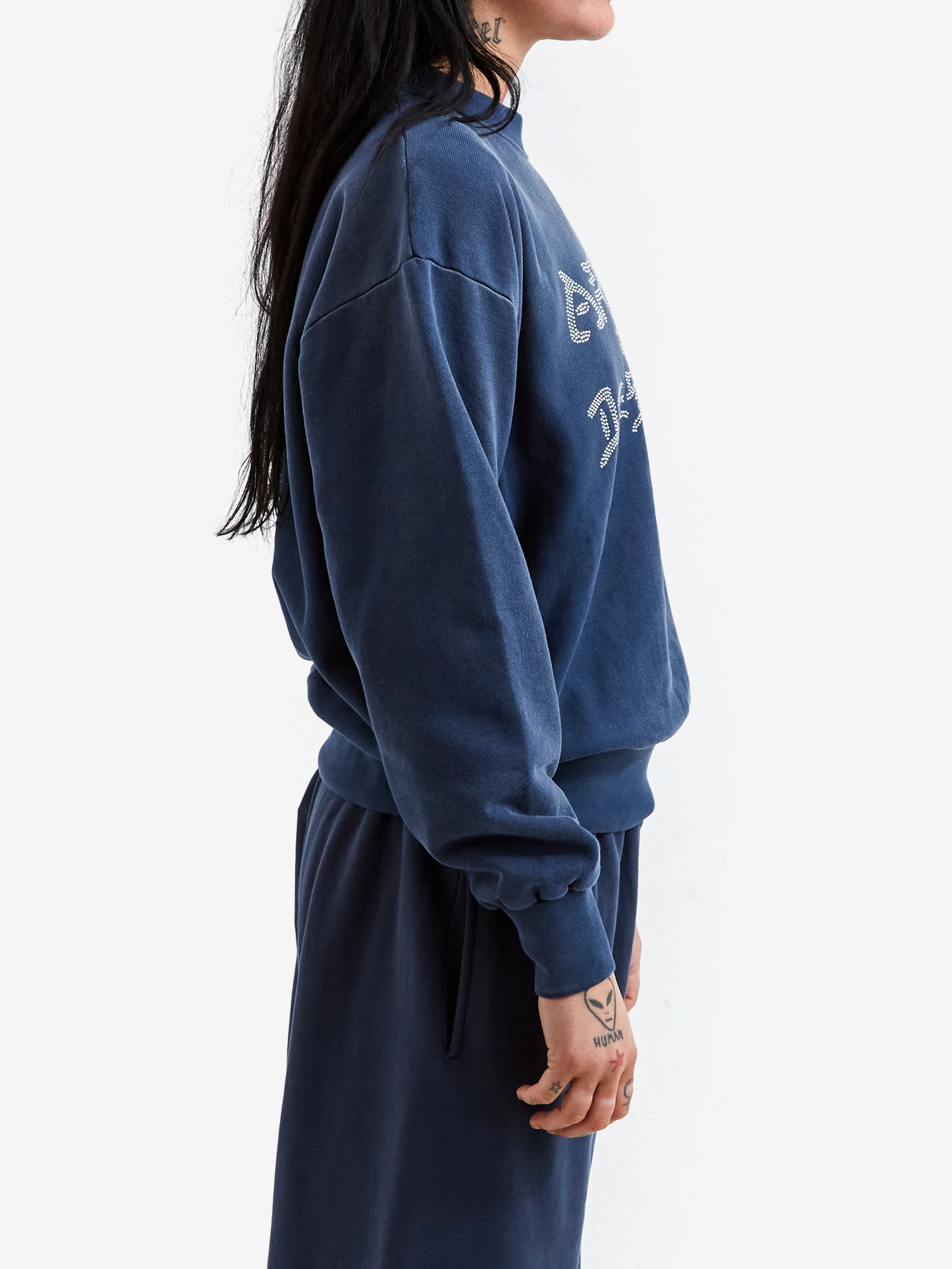 Aries Aged Aries and Destroy Diamante Sweatshirt - Navy - Image 2