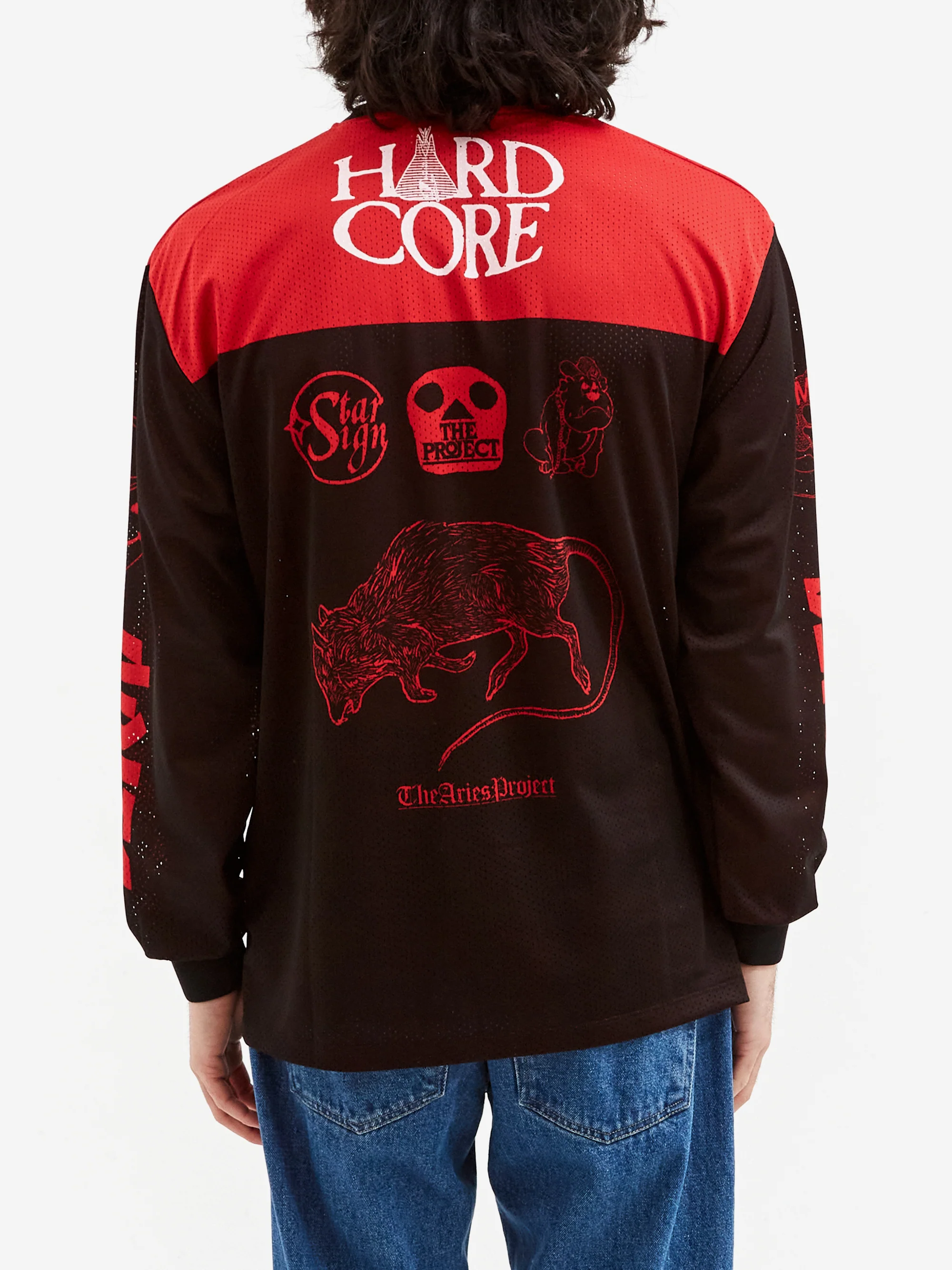 Aries Airtex Metal Long Sleeve T-Shirt - Black/Red - Image 6