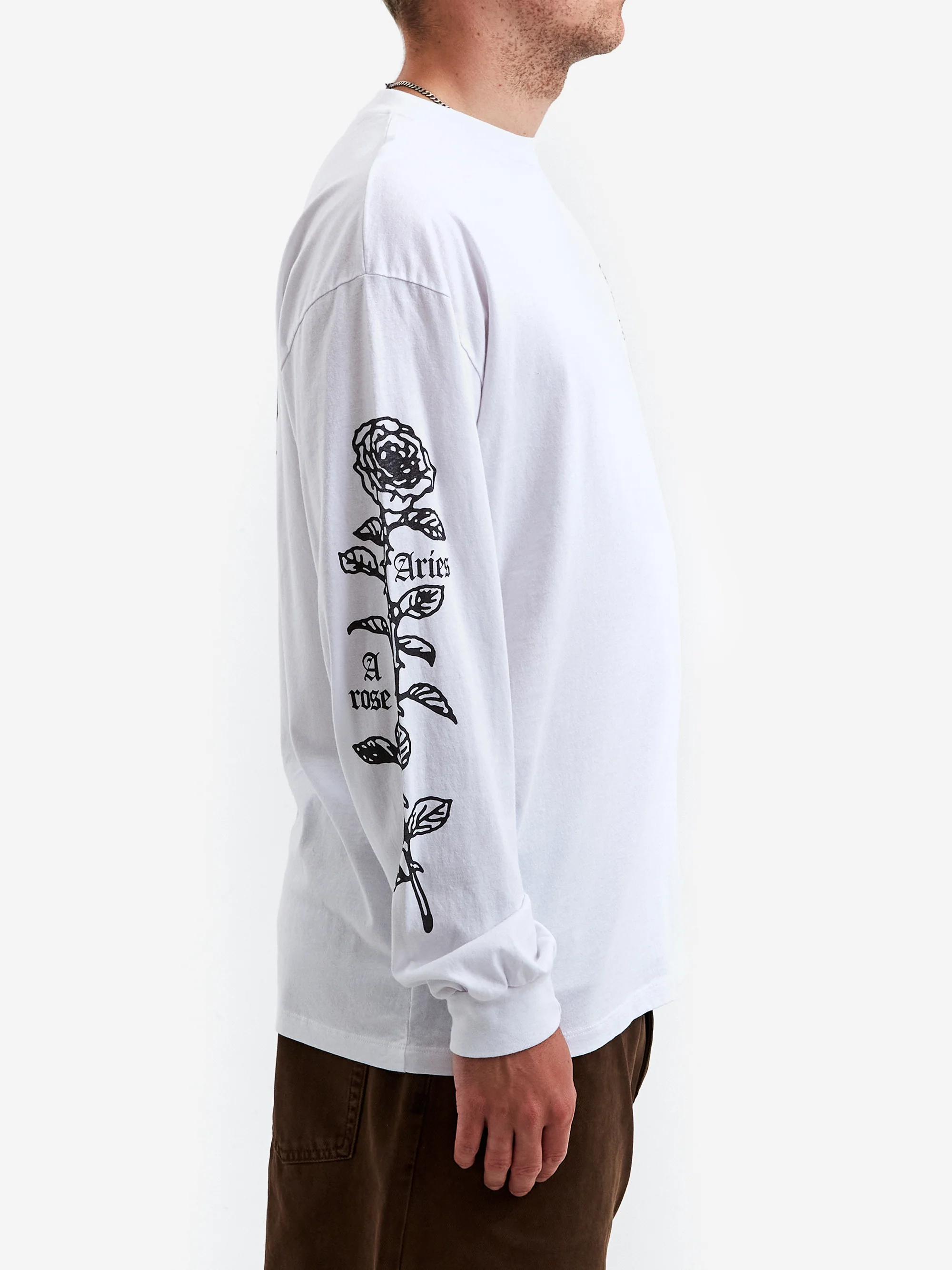 Aries Arose Long Sleeve T-Shirt - White - Image 5