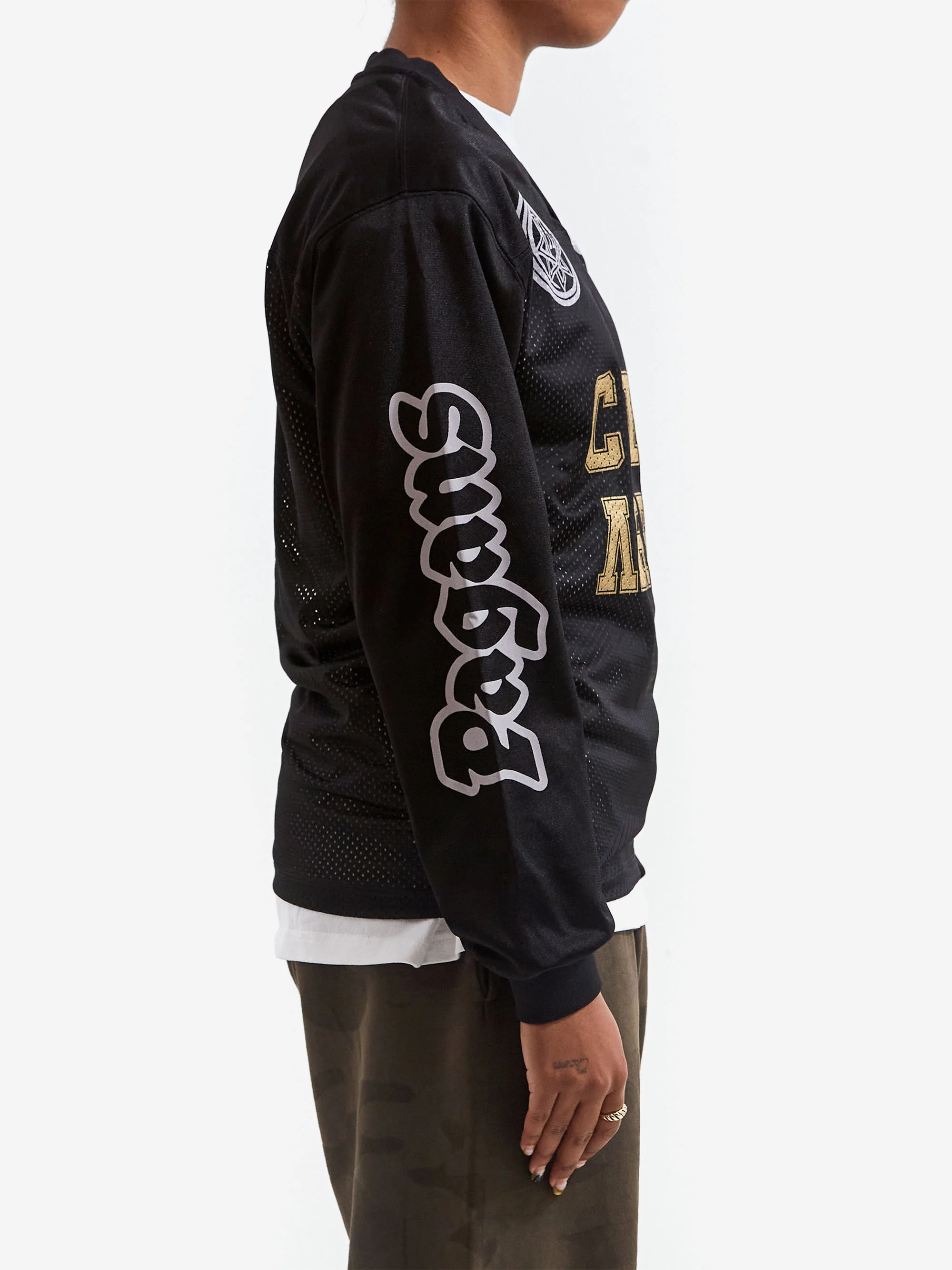 Aries Cult Leader Airtex Long Sleeve T-Shirt W - Black - Image 2