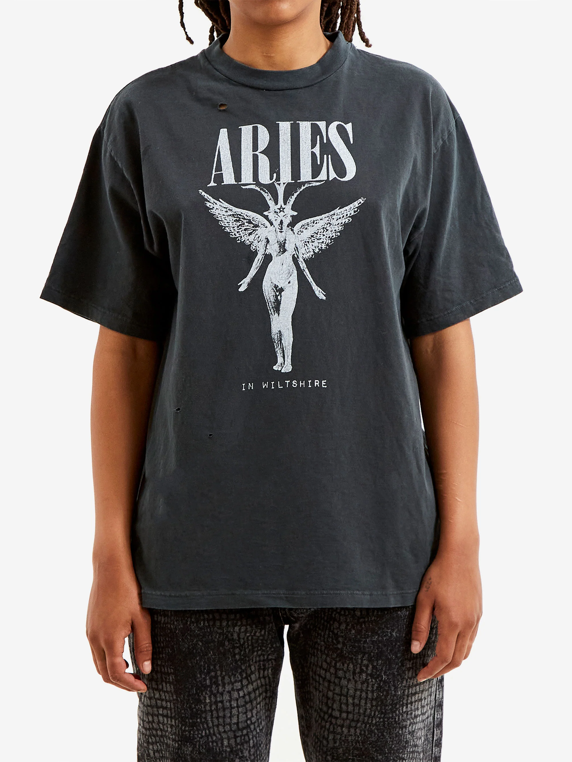 Aries Destroyed Nirvana SS Tee W - Black