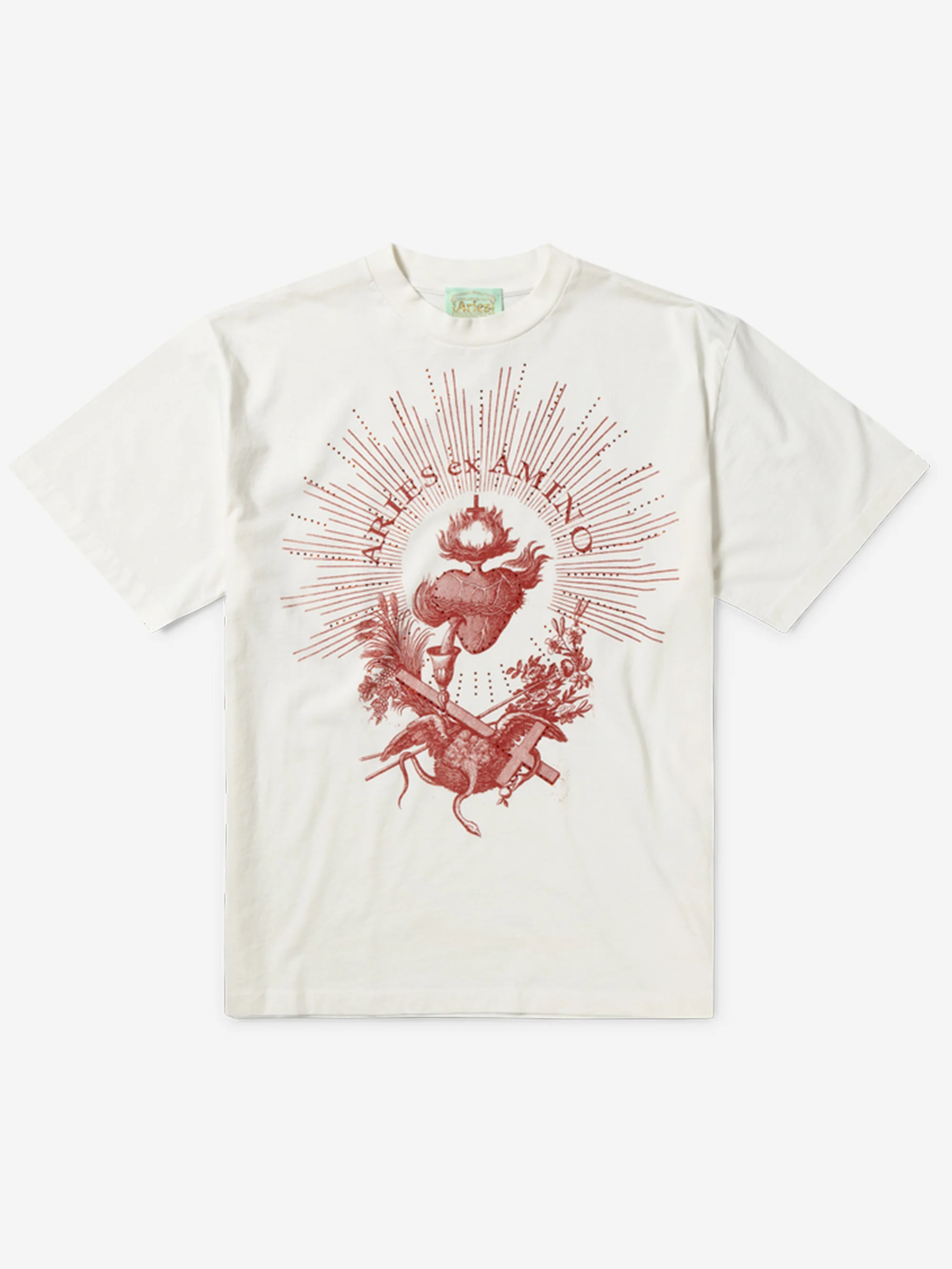 Aries Faded Aries Ex Amino SS Tee - Off White